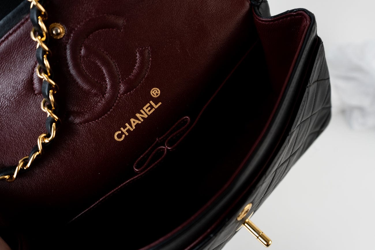 Vintage Small Classic Flap Black Lambskin Quilted GHW