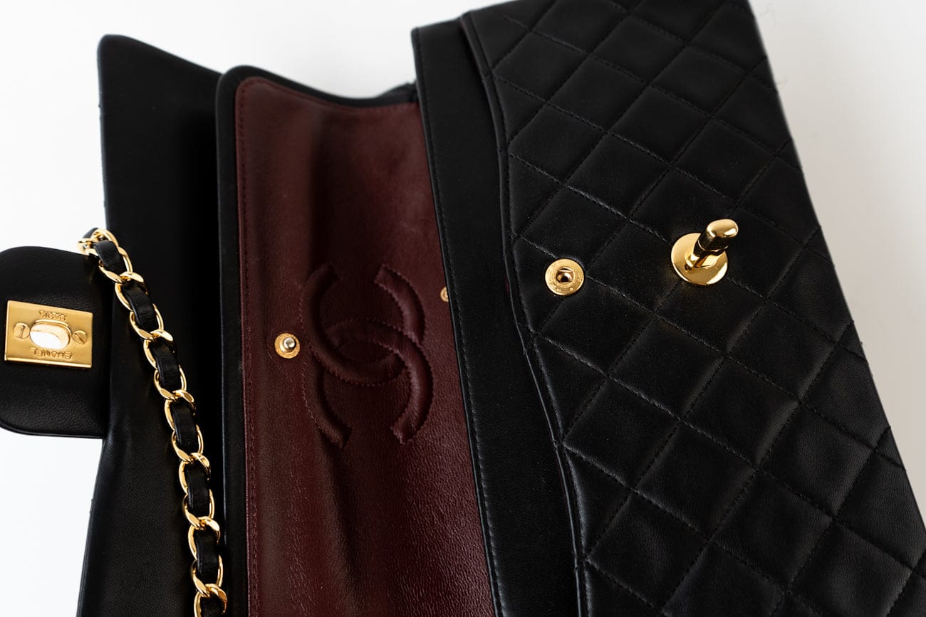 Vintage Small Classic Flap Black Lambskin Quilted GHW