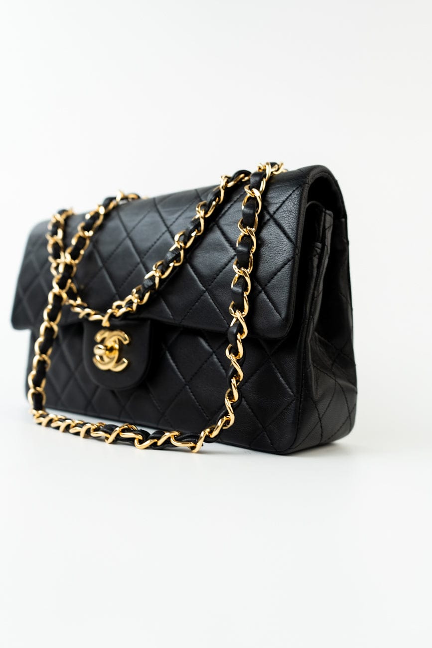 Vintage Small Classic Flap Black Lambskin Quilted GHW