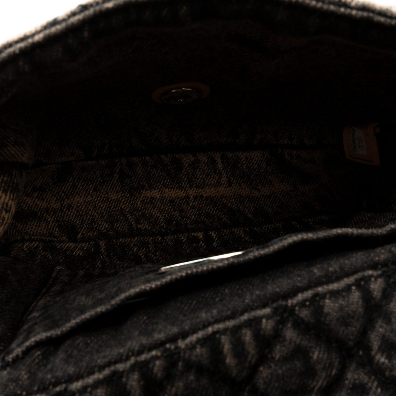 Washed Denim Quilted Small Denimpression Flap Rose Clair Silver Hardware