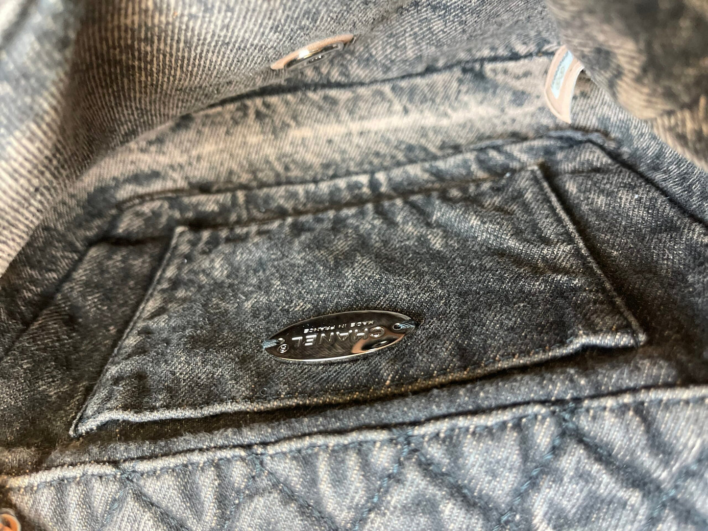 Washed Denim Quilted Small Denimpression Flap Rose Clair Silver Hardware