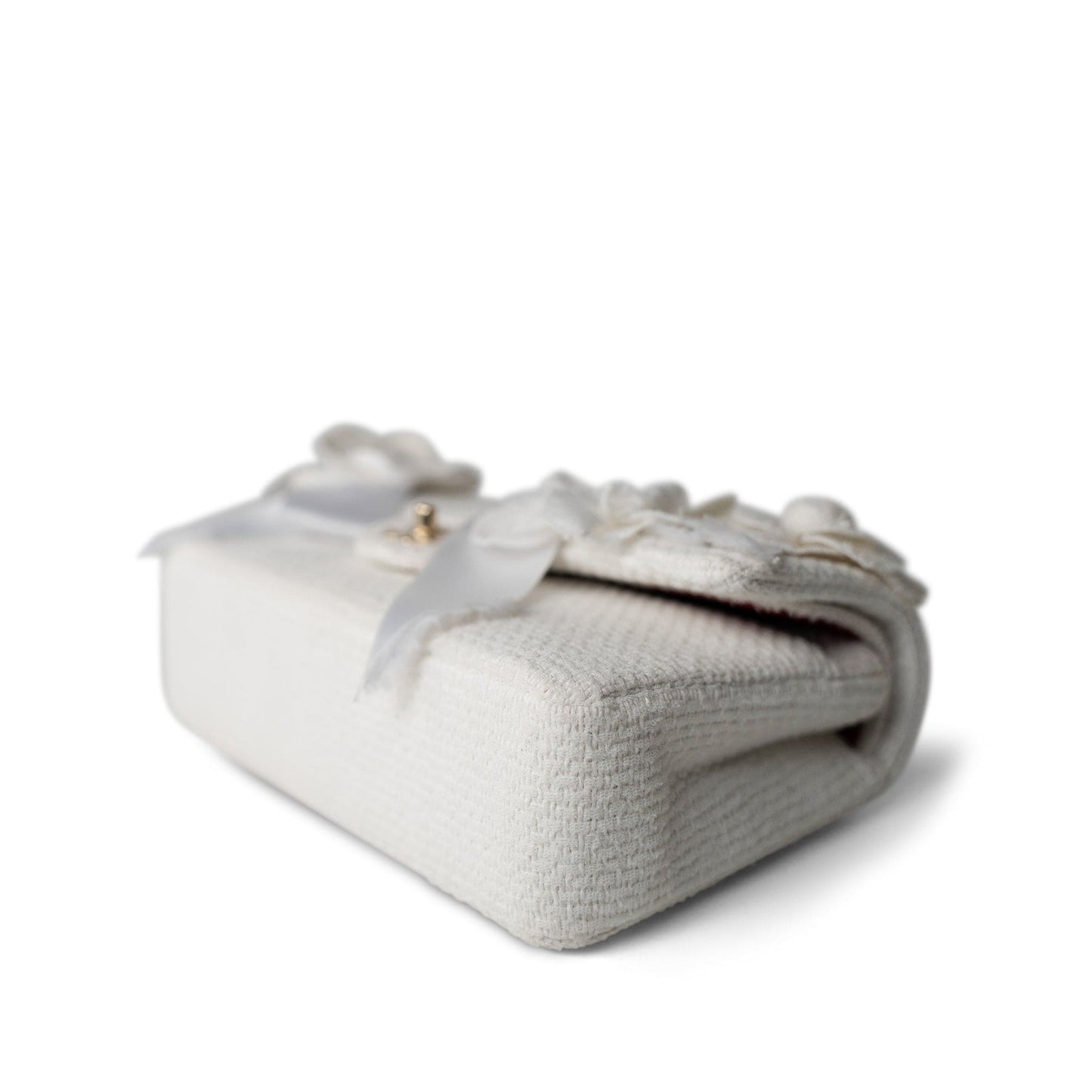 22C White Tweed Classic Flap Medium