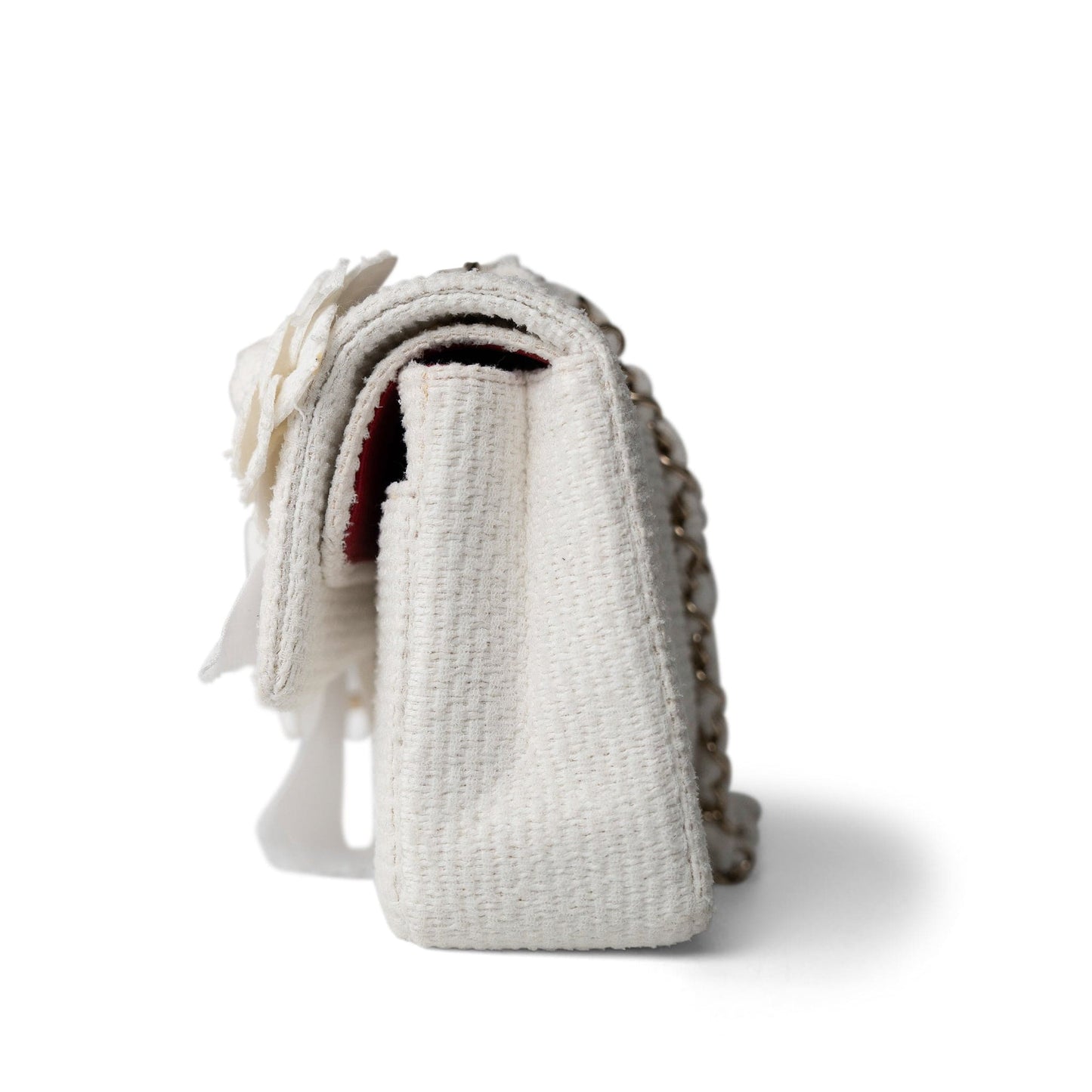 22C White Tweed Classic Flap Medium