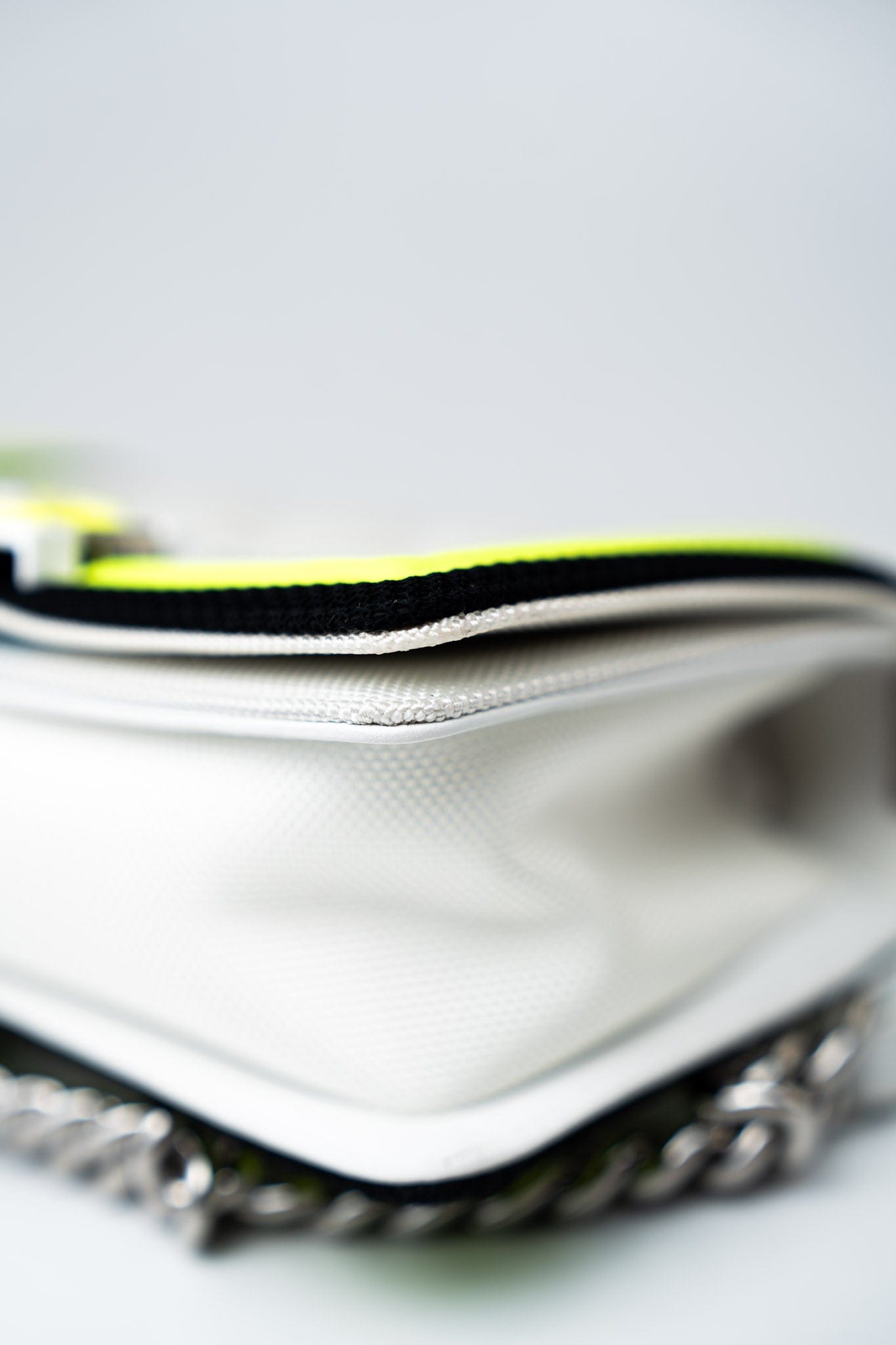 Small Fluo Boy Flap Nylon Quilted White Black Yellow