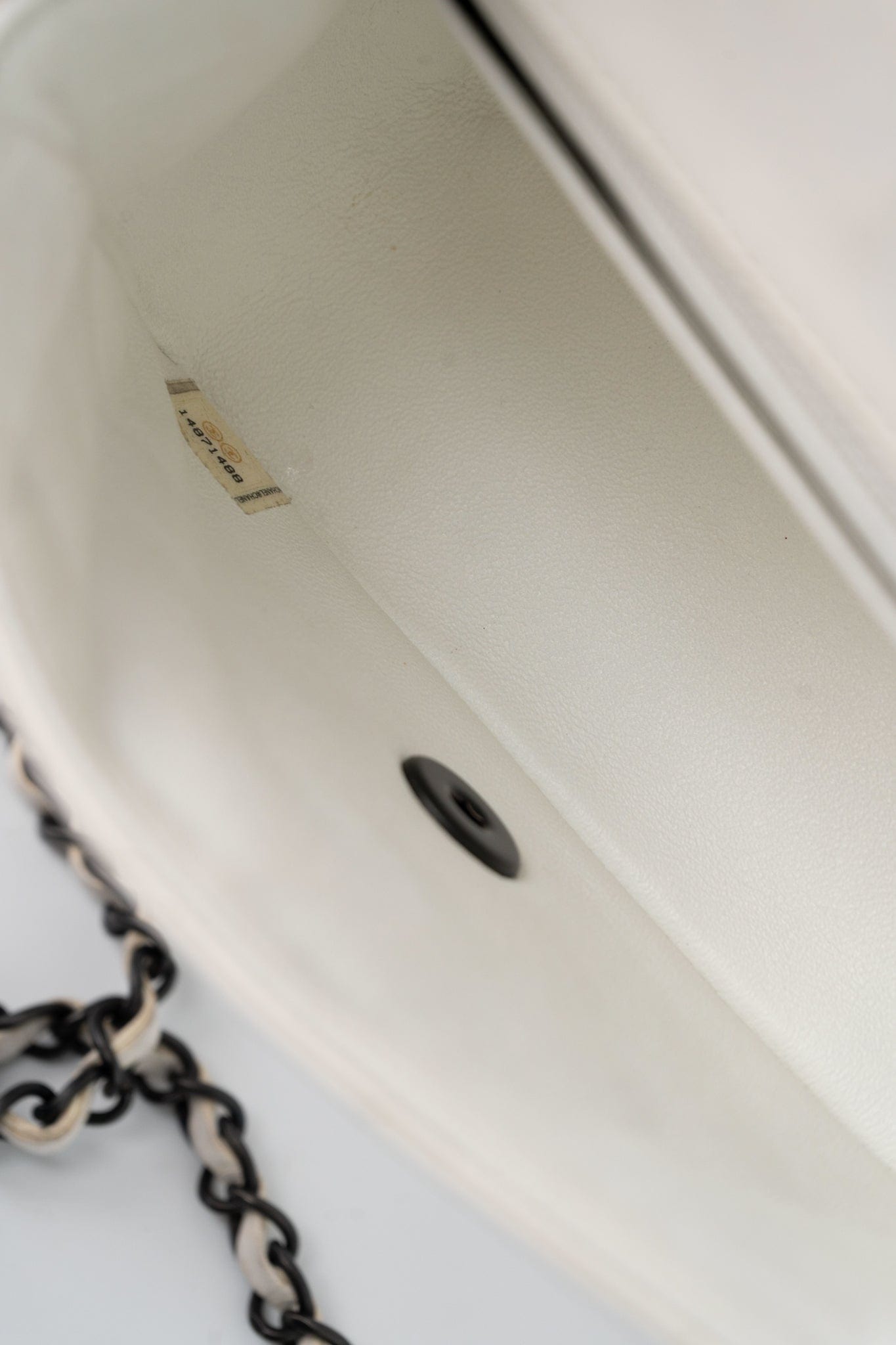 White Lambskin Quilted Mini Square Single Flap