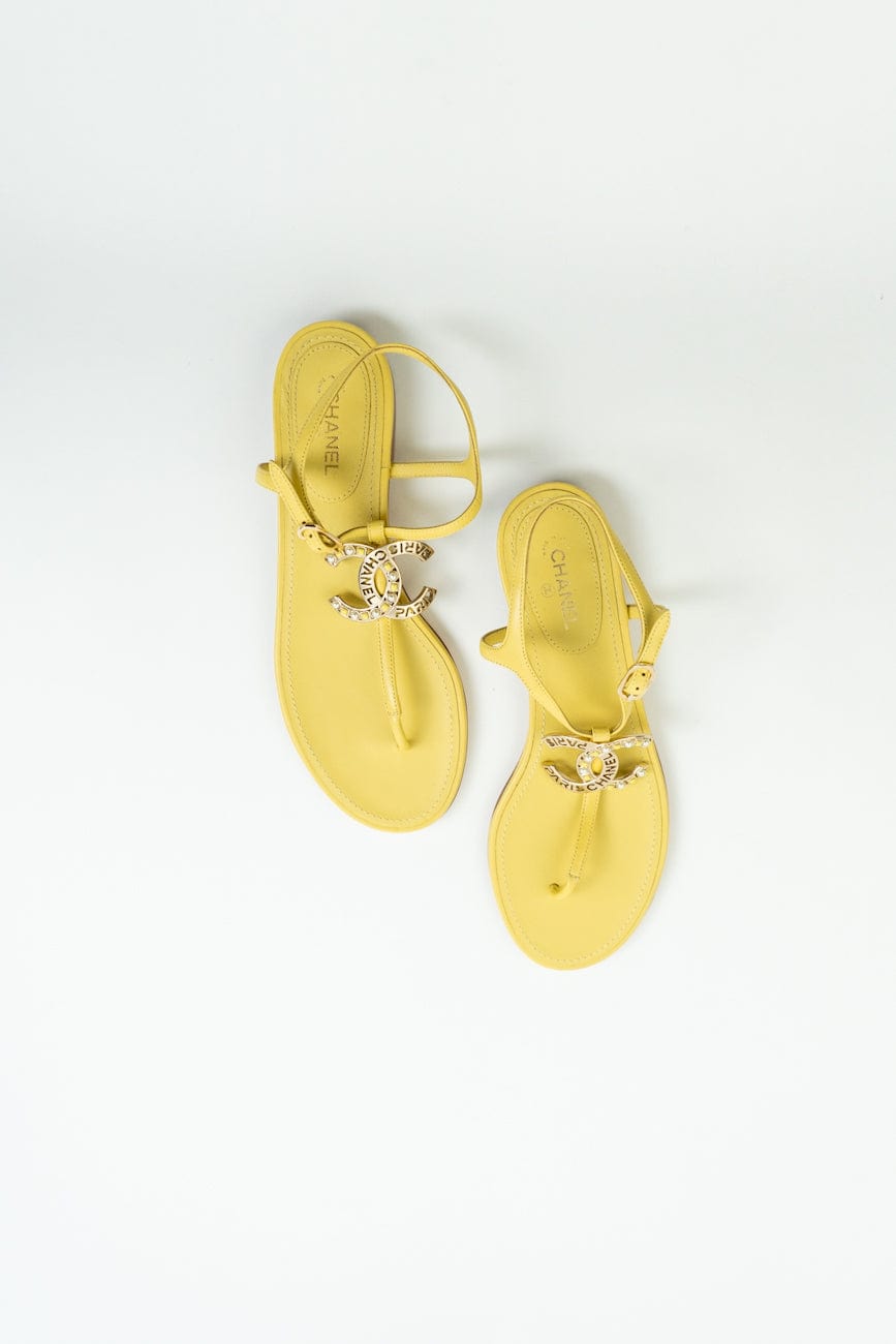 20S CC Yellow Sandals Size 39