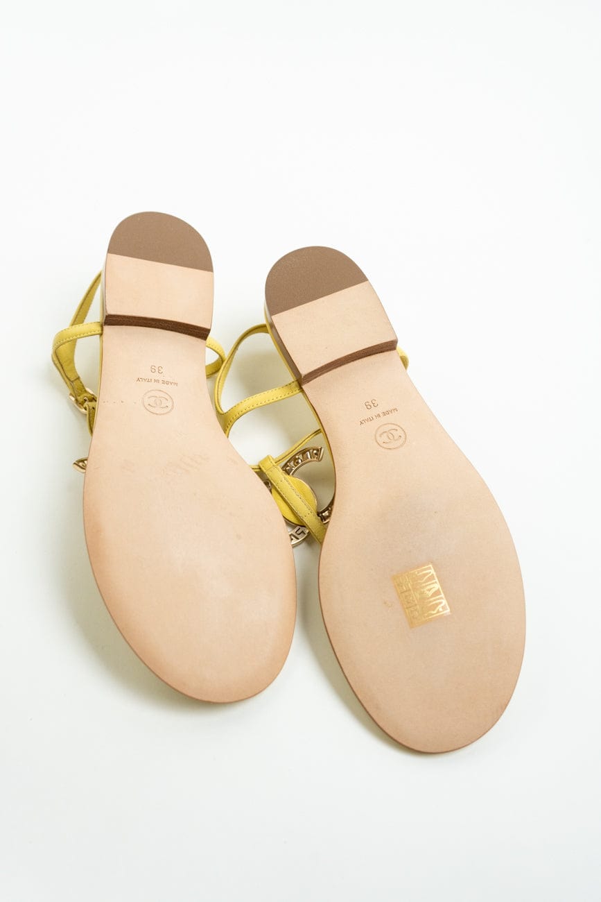 20S CC Yellow Sandals Size 39