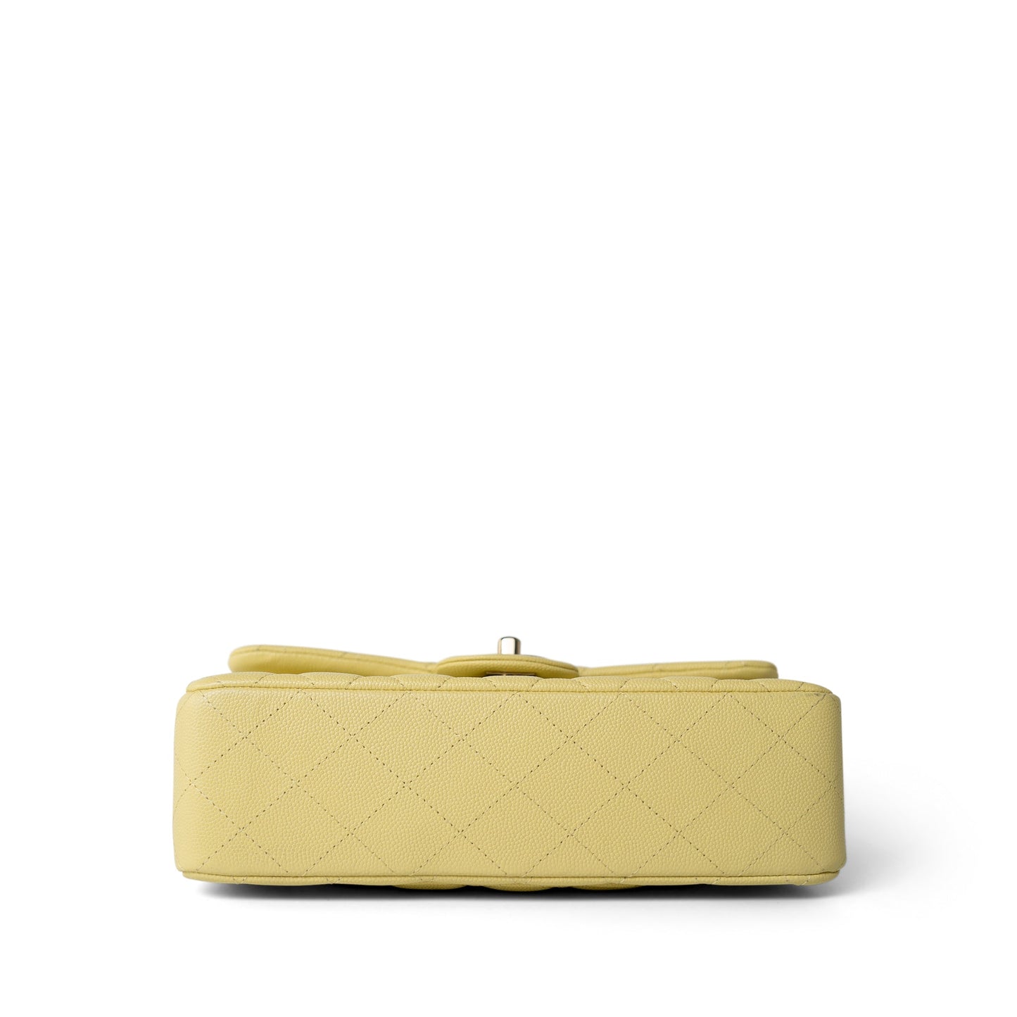 Yellow Caviar Quilted Classic Flap Small Light Gold Hardware