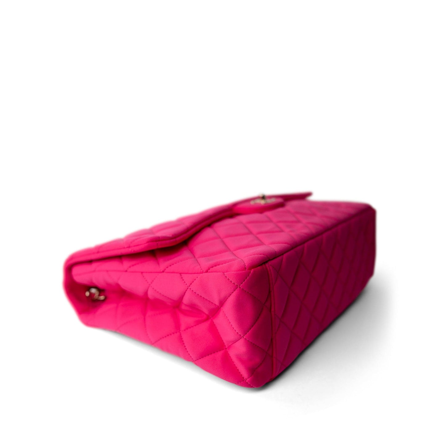 Pink Jersey Quilted XXL Jumbo Single Flap Light Gold Hardware