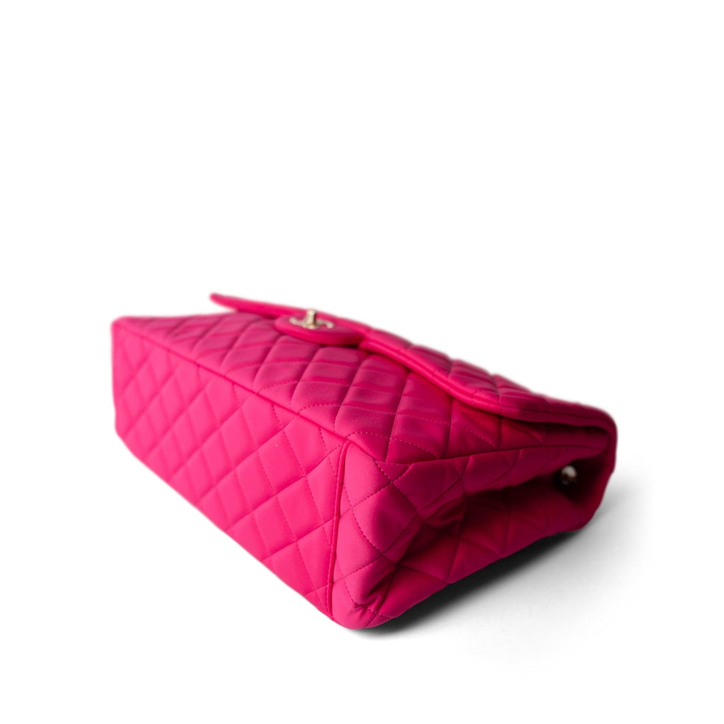 Pink Jersey Quilted XXL Jumbo Single Flap Light Gold Hardware