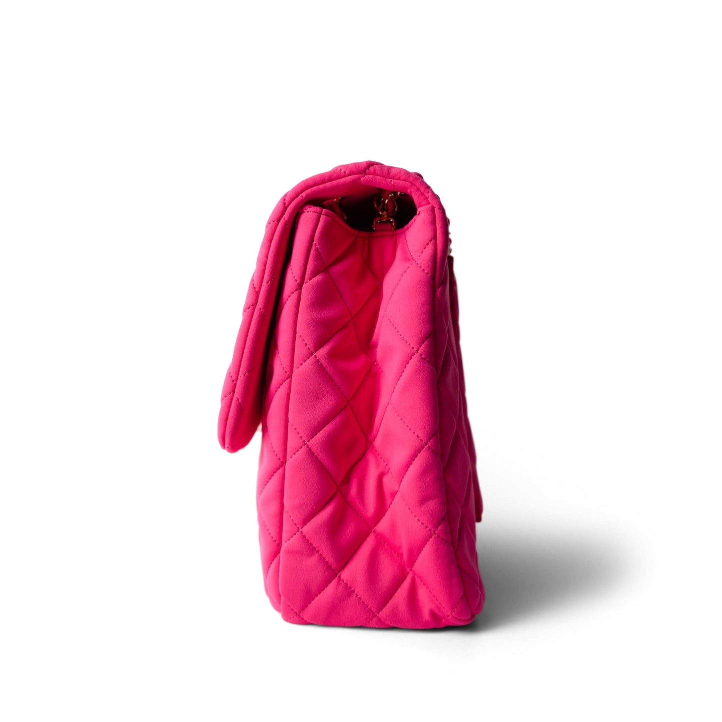 Pink Jersey Quilted XXL Jumbo Single Flap Light Gold Hardware