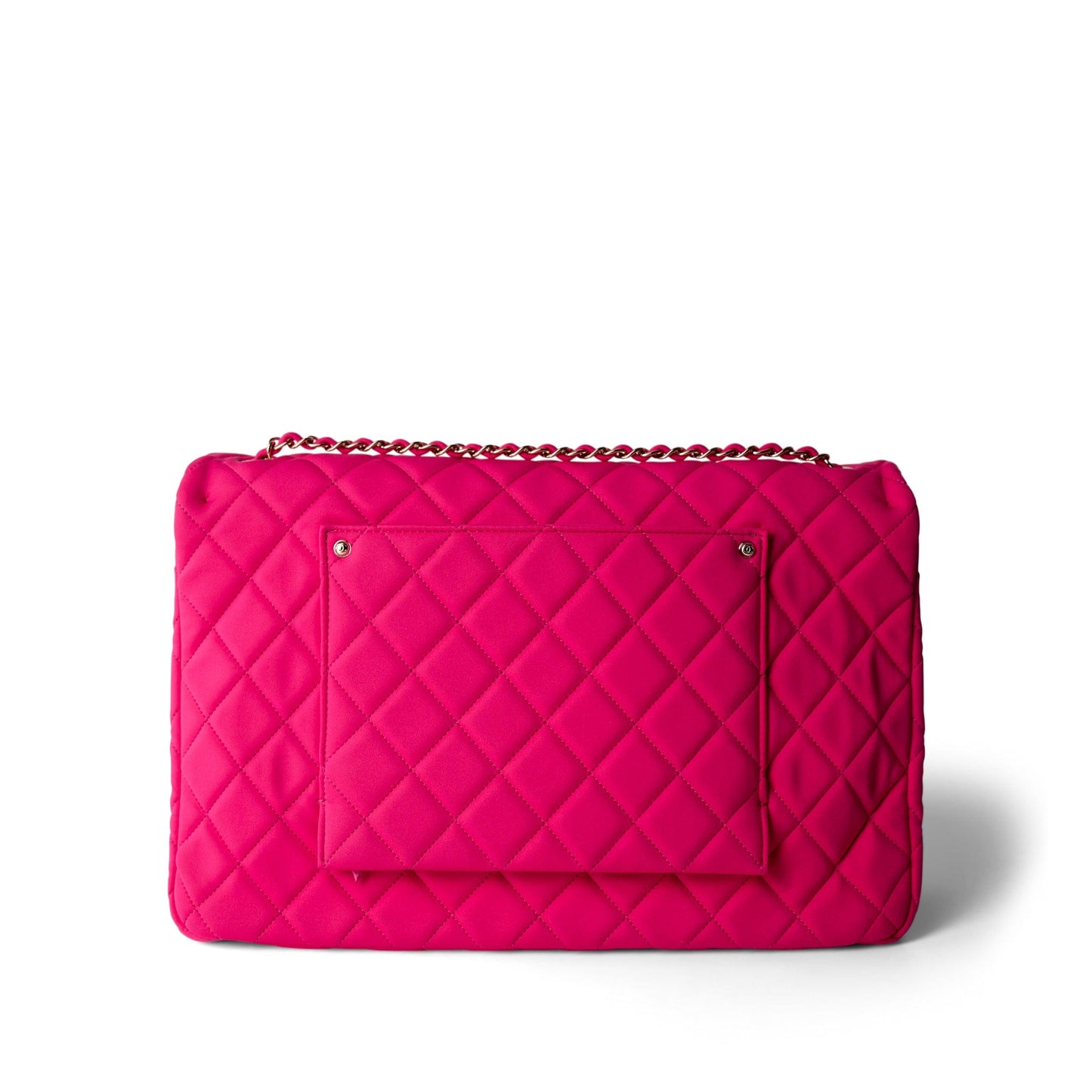 Pink Jersey Quilted XXL Jumbo Single Flap Light Gold Hardware