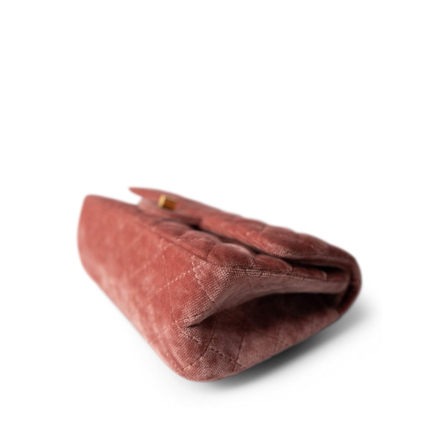 Pink/Rose Velvet Quilted Reissue 2.55 Flap 225 Aged Gold Hardware