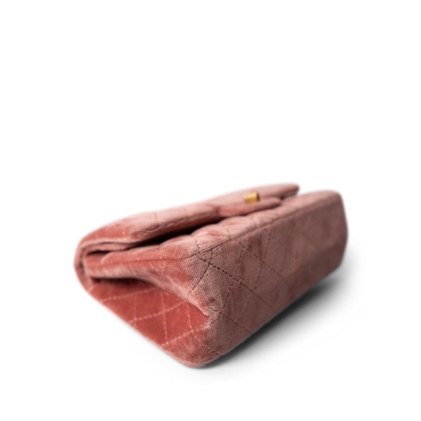Pink/Rose Velvet Quilted Reissue 2.55 Flap 225 Aged Gold Hardware