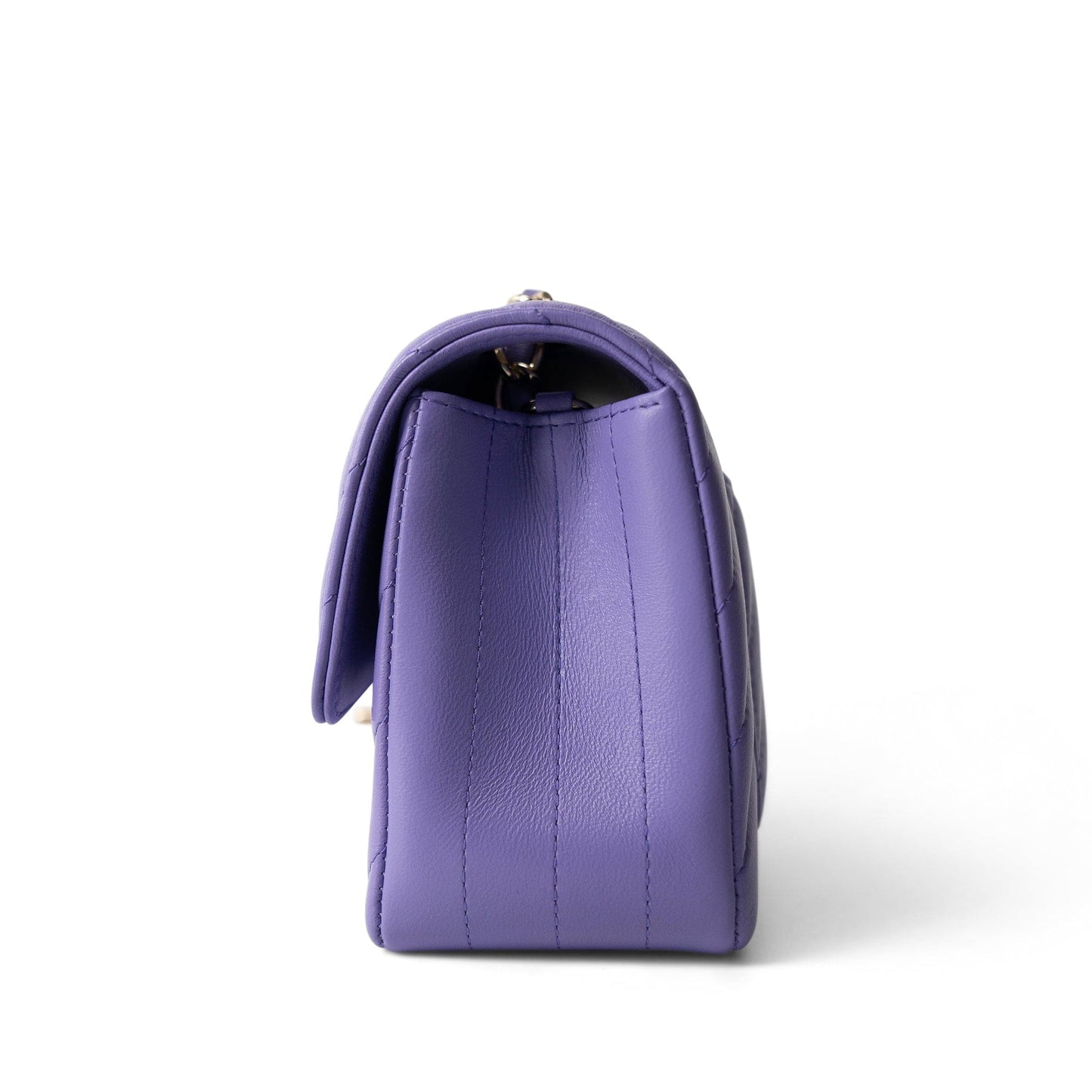 20S Light Purple Lambskin Chevron Mini Rectangular Flap Light Gold Hardware