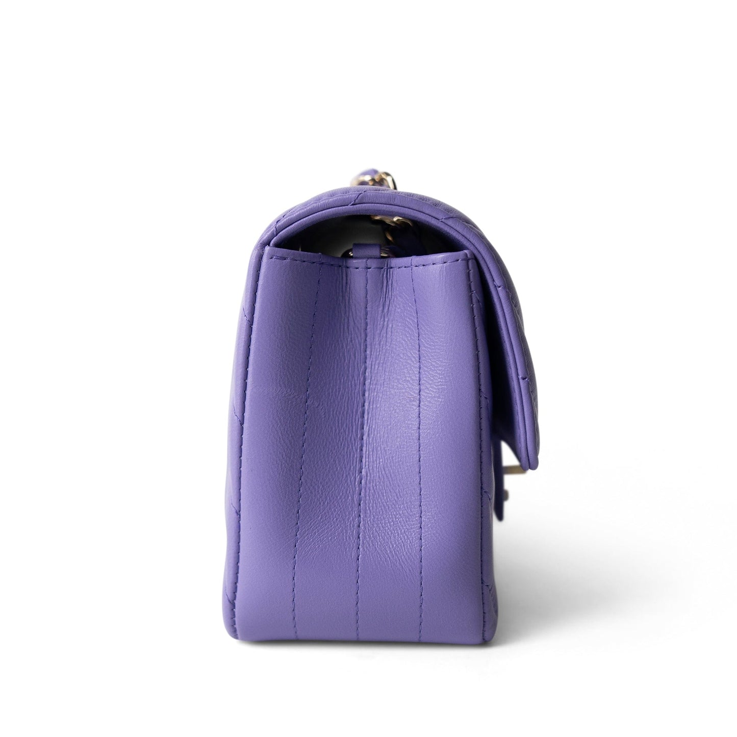 20S Light Purple Lambskin Chevron Mini Rectangular Flap Light Gold Hardware