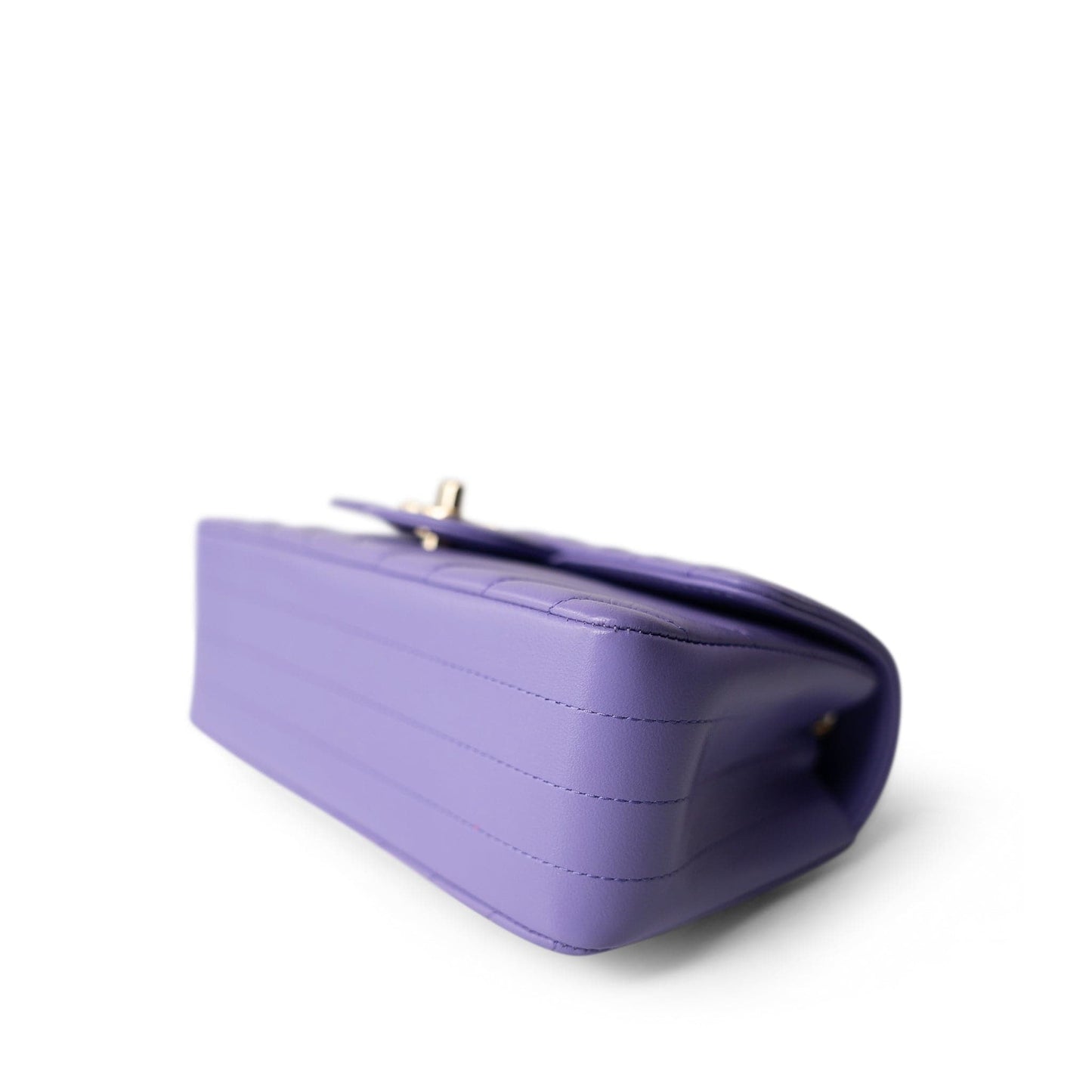 20S Light Purple Lambskin Chevron Mini Rectangular Flap Light Gold Hardware