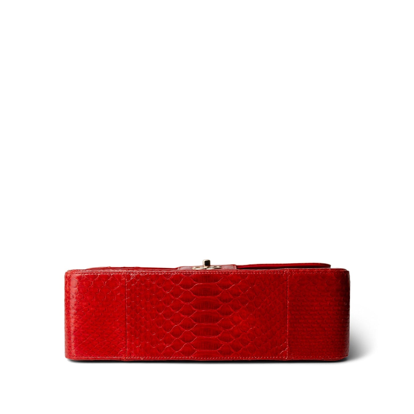 Red Python Jumbo Classic Flap Light Gold Hardware
