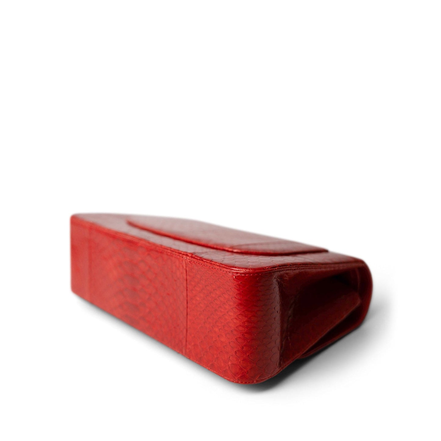 Red Python Jumbo Classic Flap Light Gold Hardware