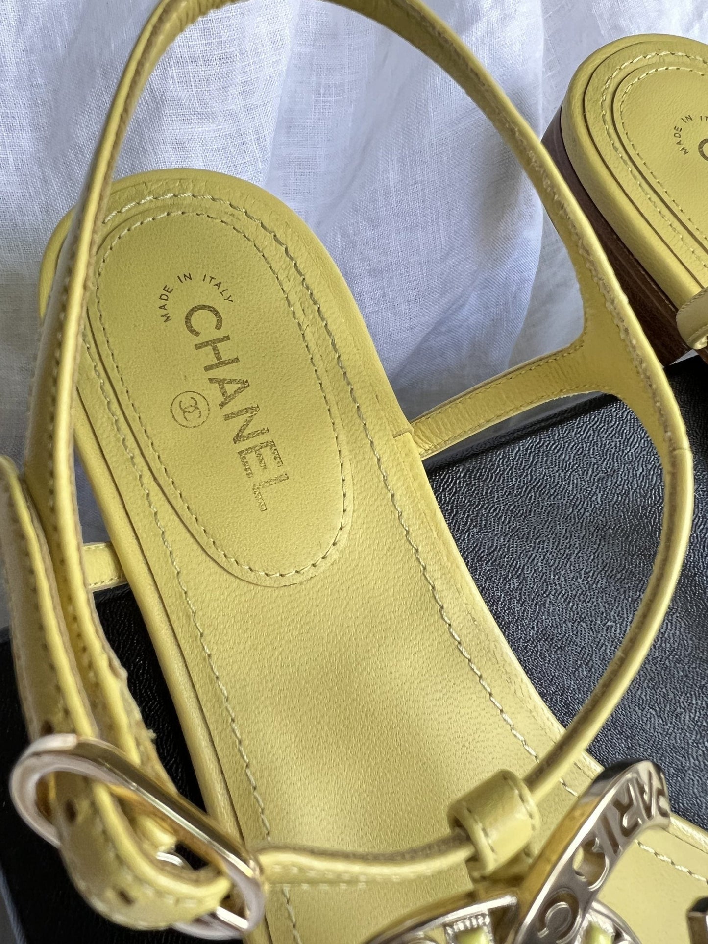 Chanel 20S Yellow Sandals Size 39