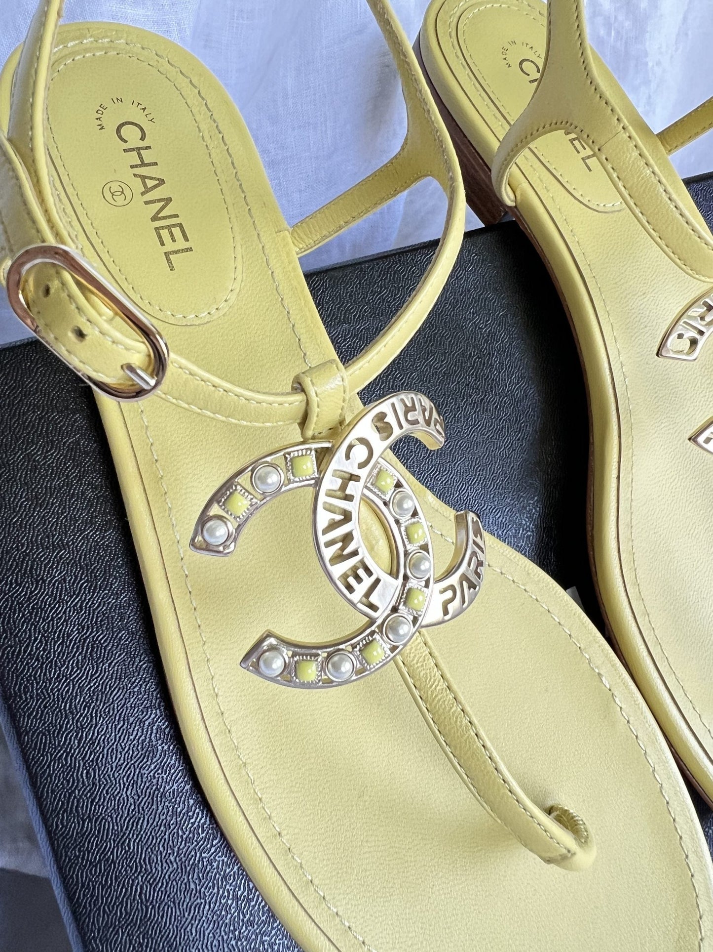 Chanel 20S Yellow Sandals Size 39
