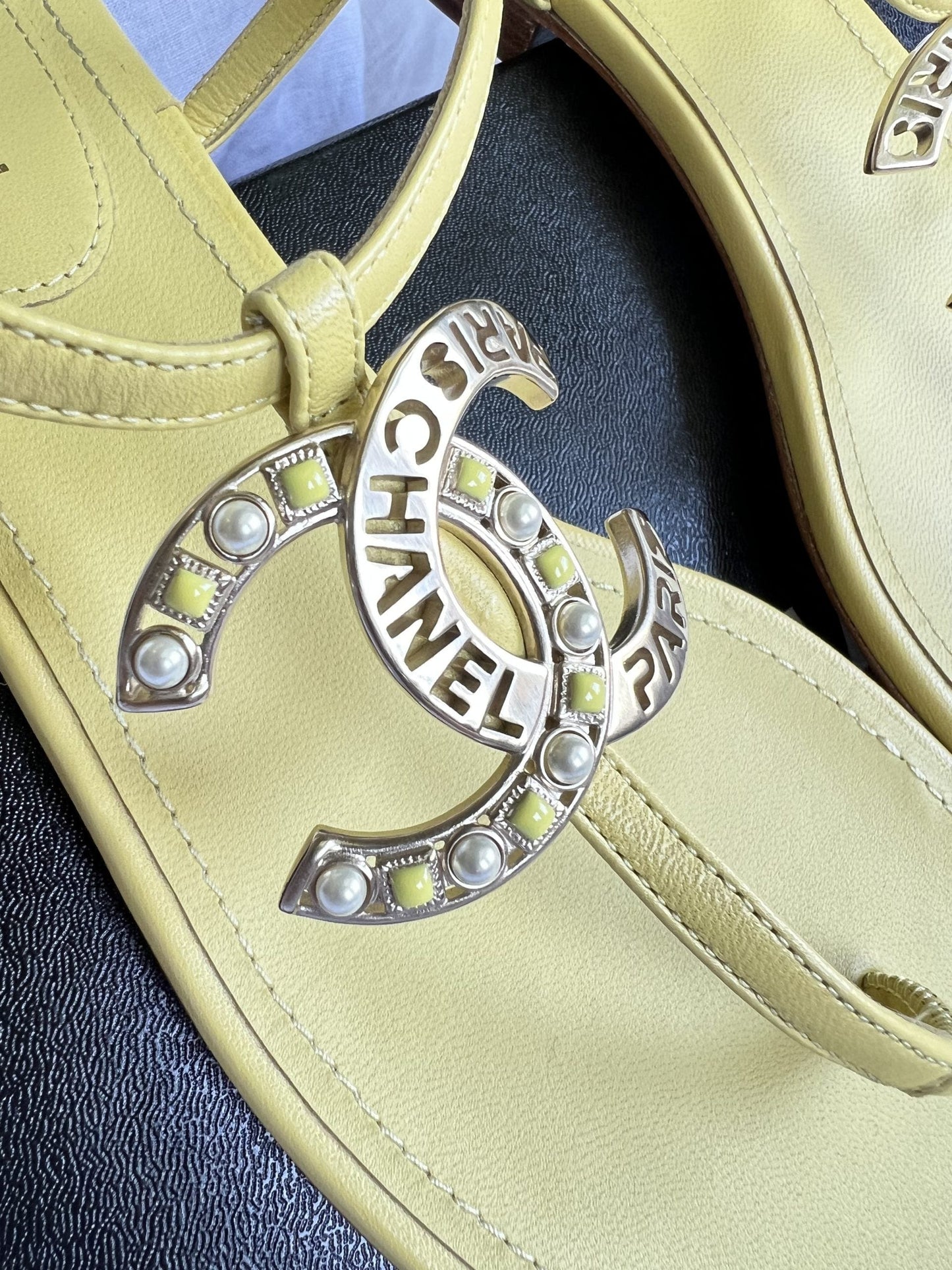 Chanel 20S Yellow Sandals Size 39