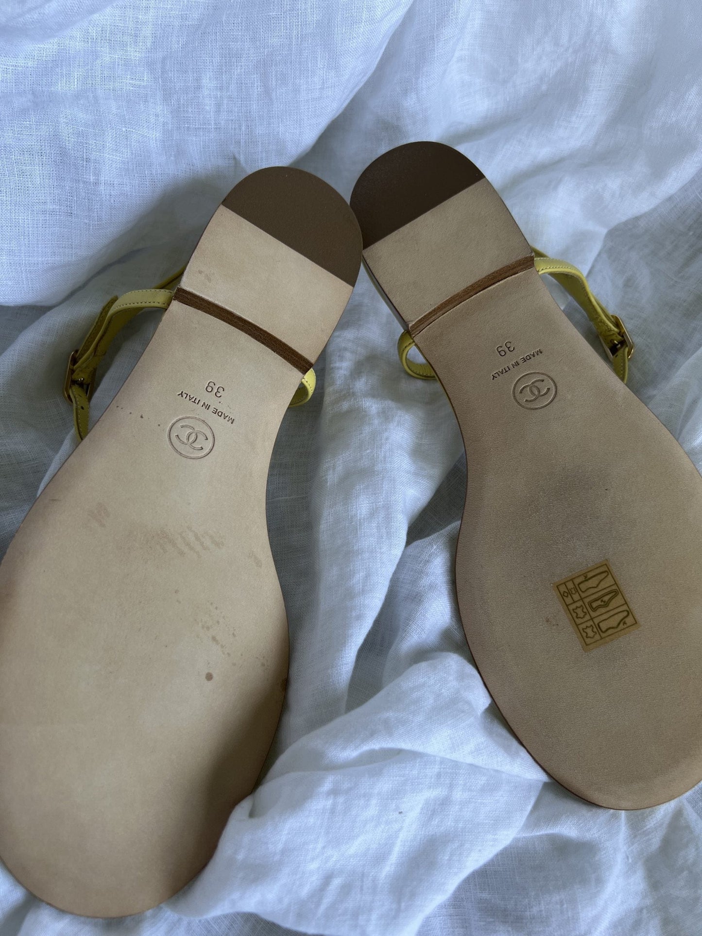 Chanel 20S Yellow Sandals Size 39