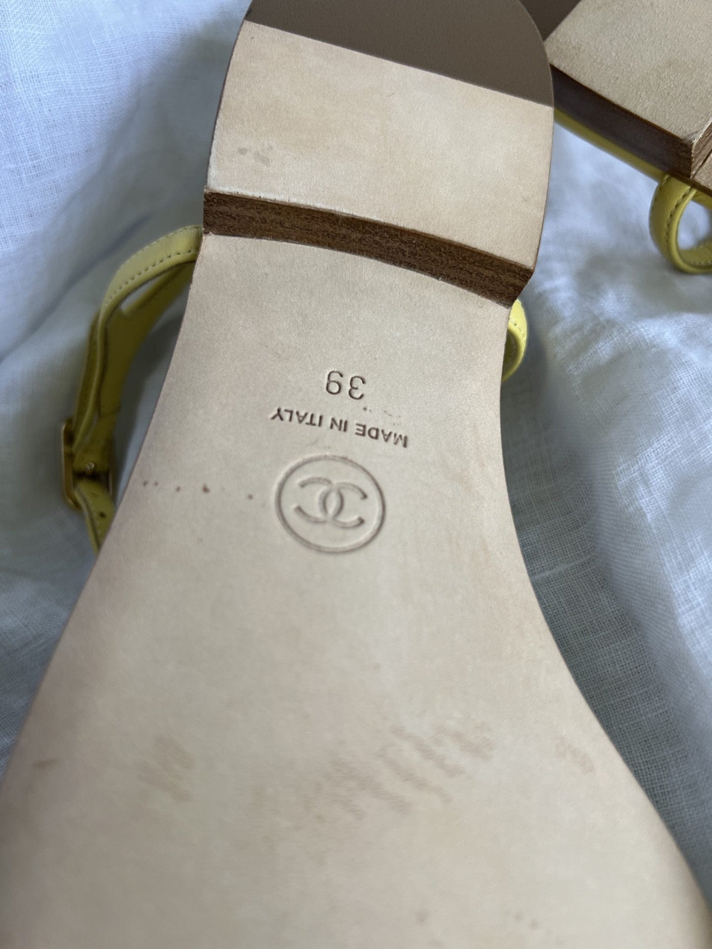 Chanel 20S Yellow Sandals Size 39