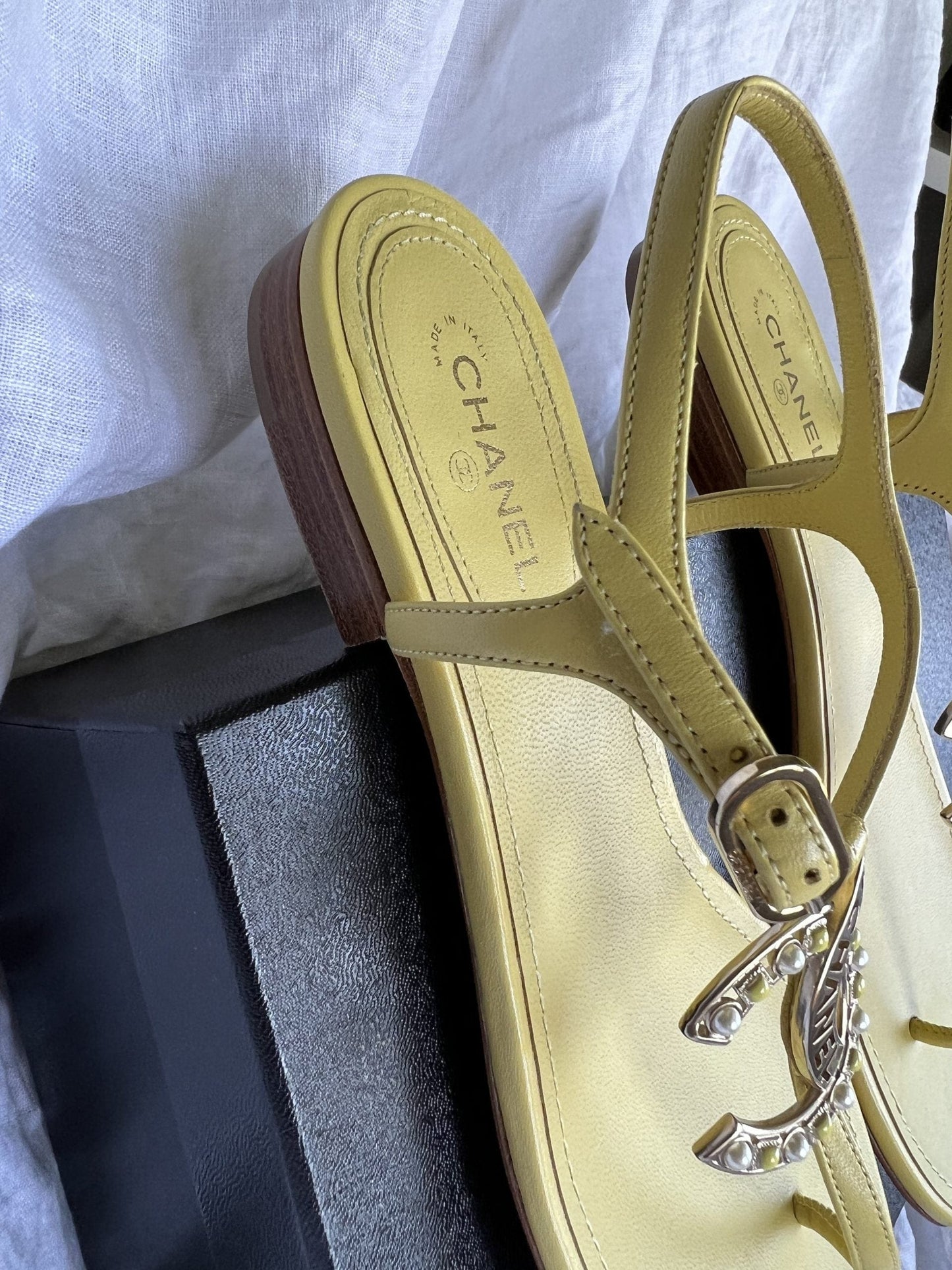 Chanel 20S Yellow Sandals Size 39