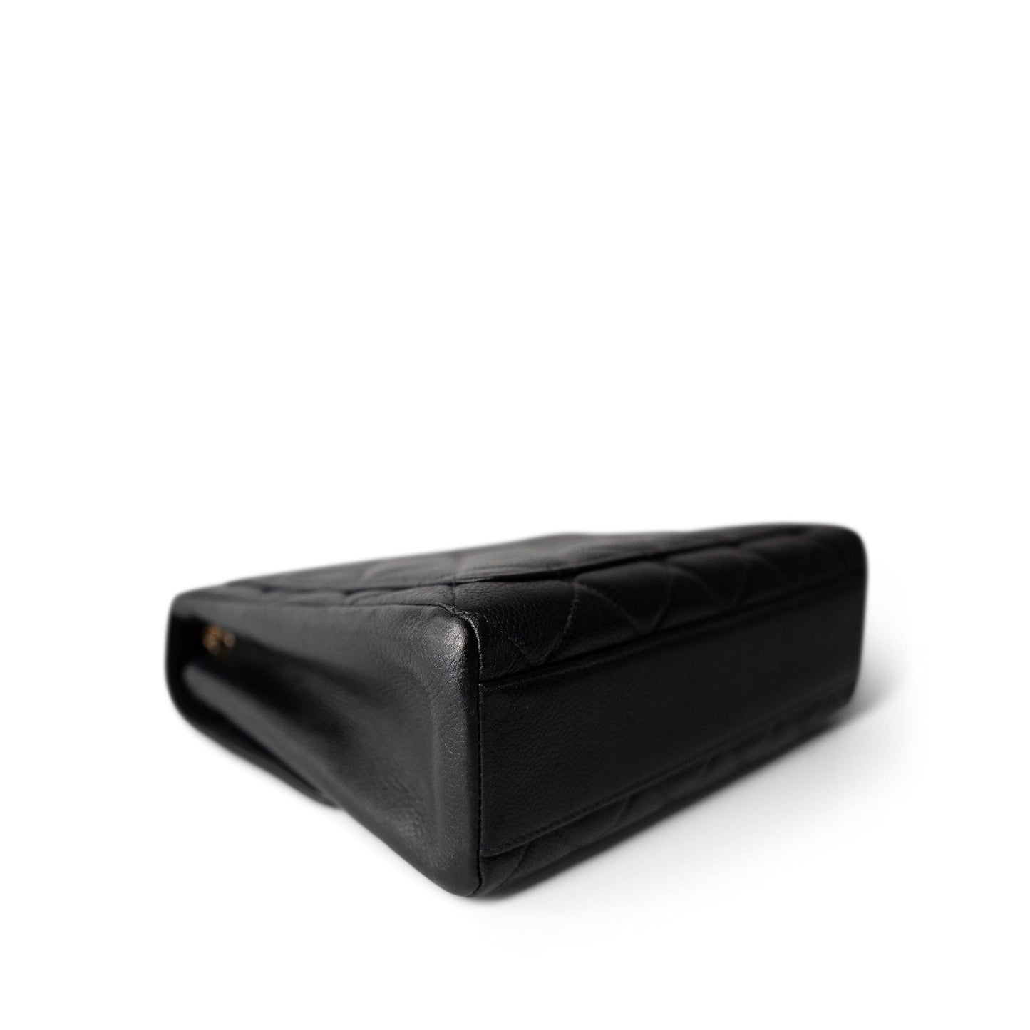 Vintage Black Caviar Quilted Square Flap Gold Hardware