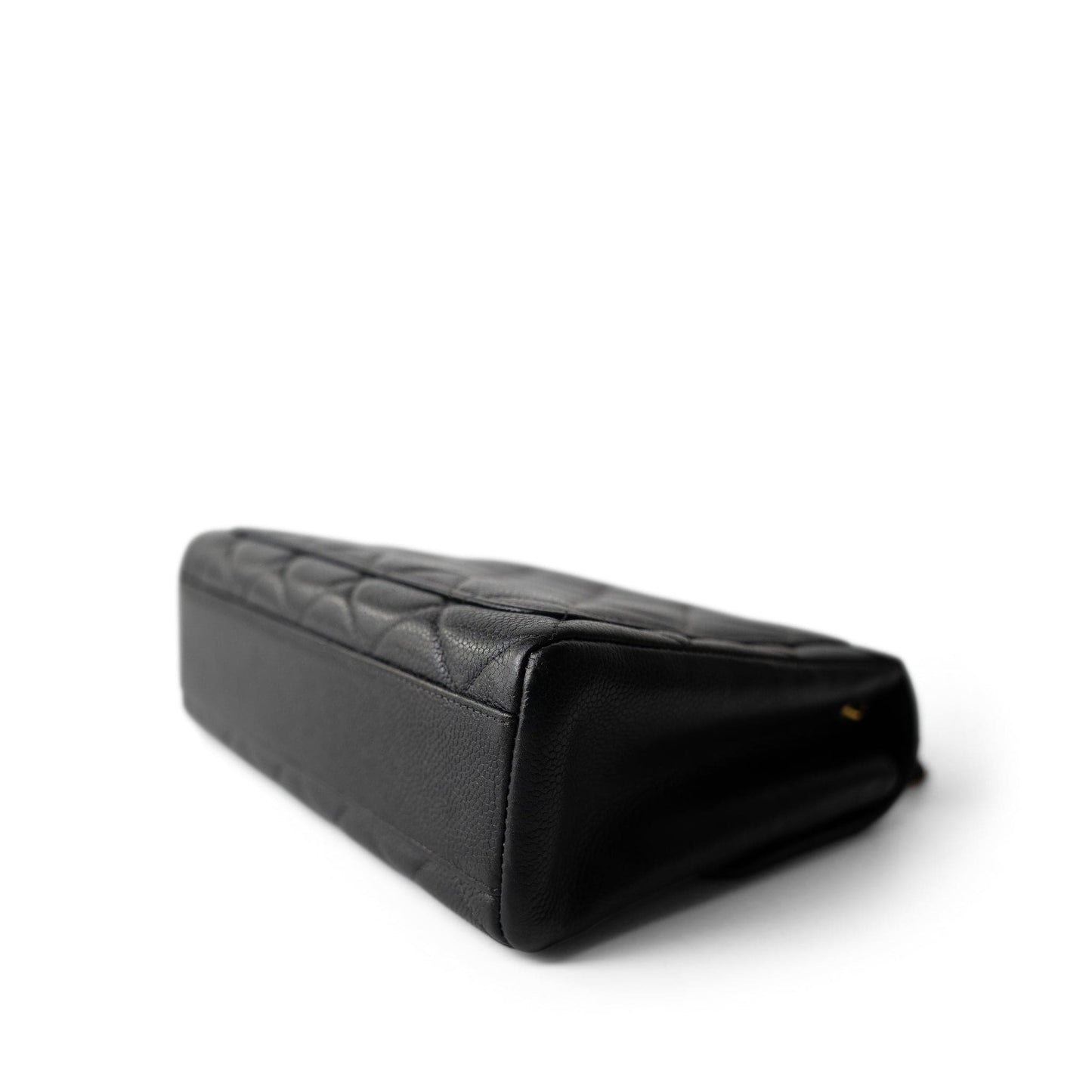 Vintage Black Caviar Quilted Square Flap Gold Hardware