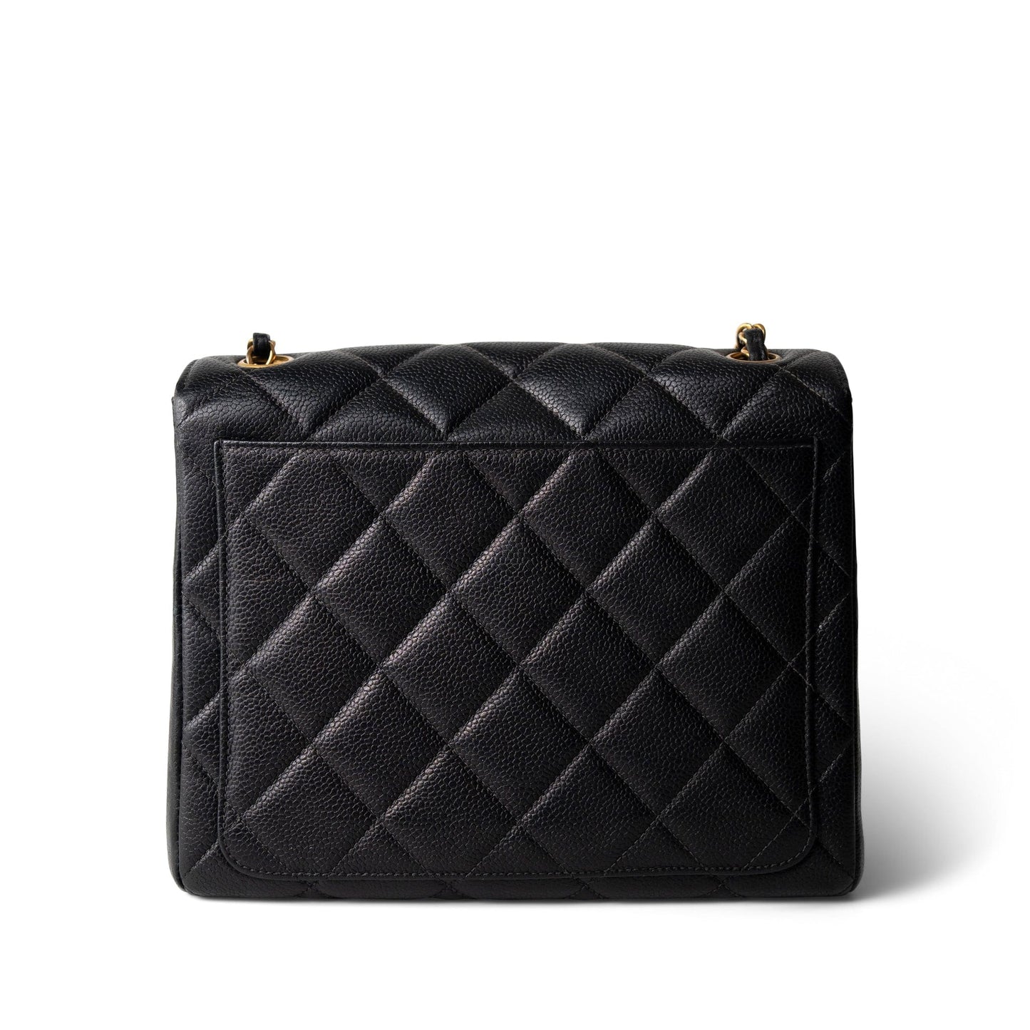 Vintage Black Caviar Quilted Square Flap Gold Hardware