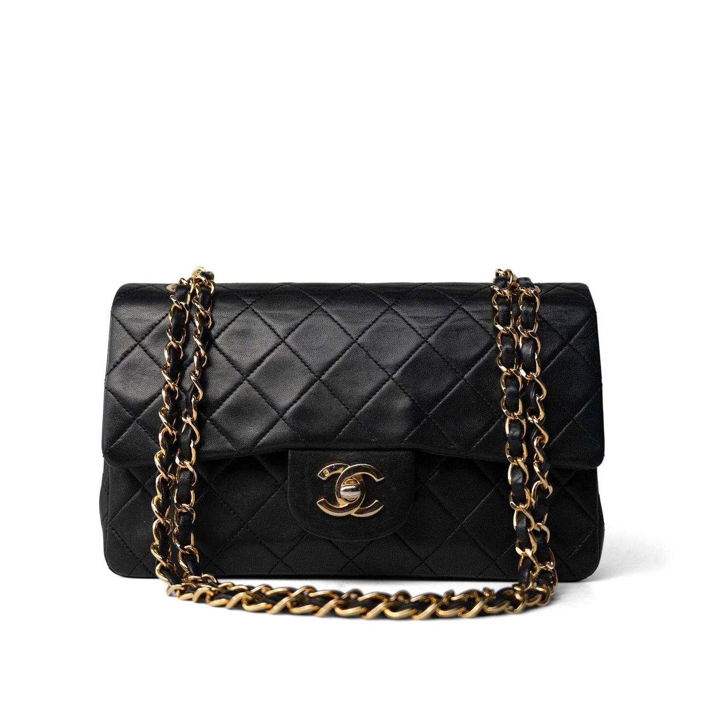 Vintage Small Classic Flap Black Lambskin Quilted GHW