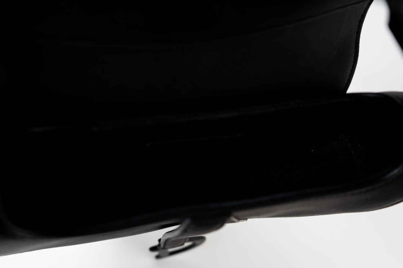 Dior Mini Ultramatte Black Saddle Bag Grained Calfskin Leather