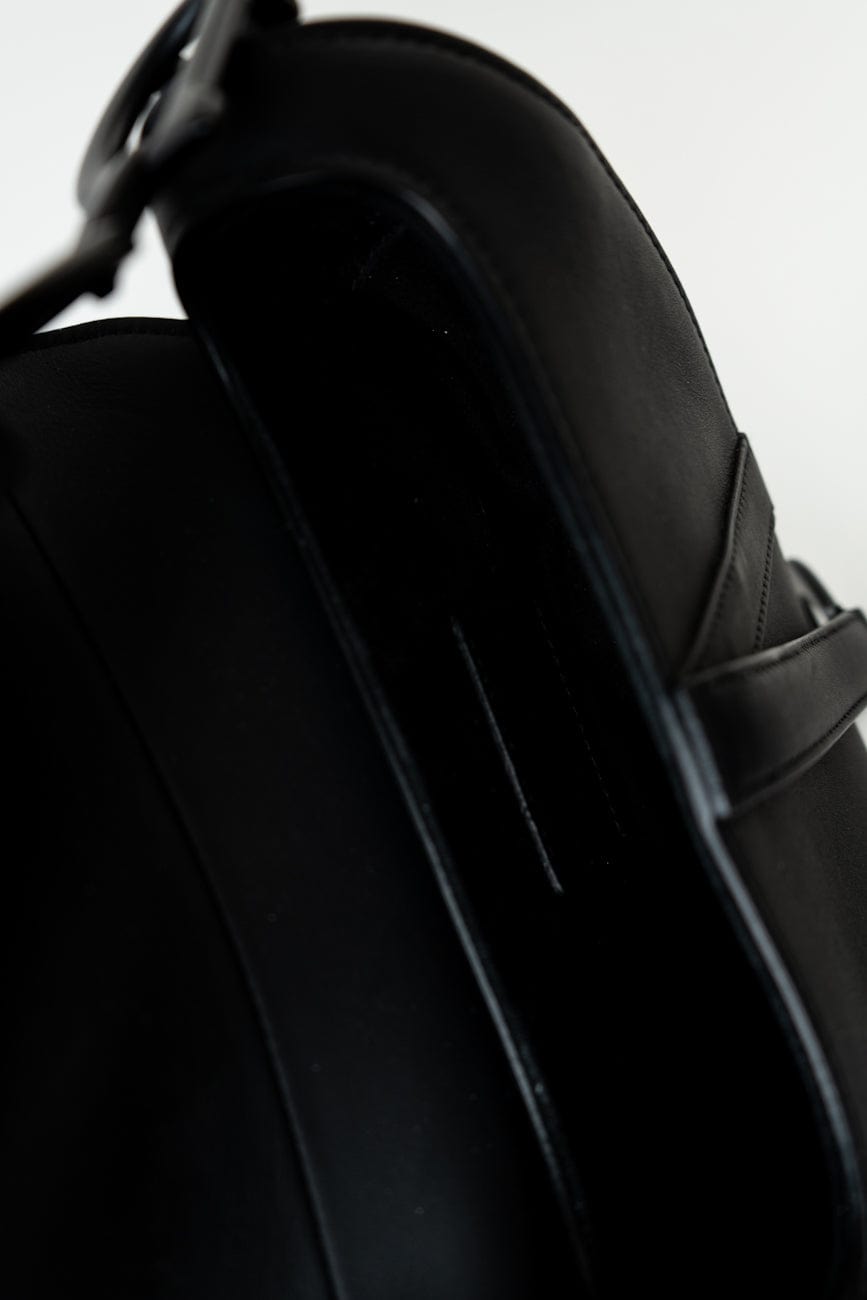 Dior Mini Ultramatte Black Saddle Bag Grained Calfskin Leather