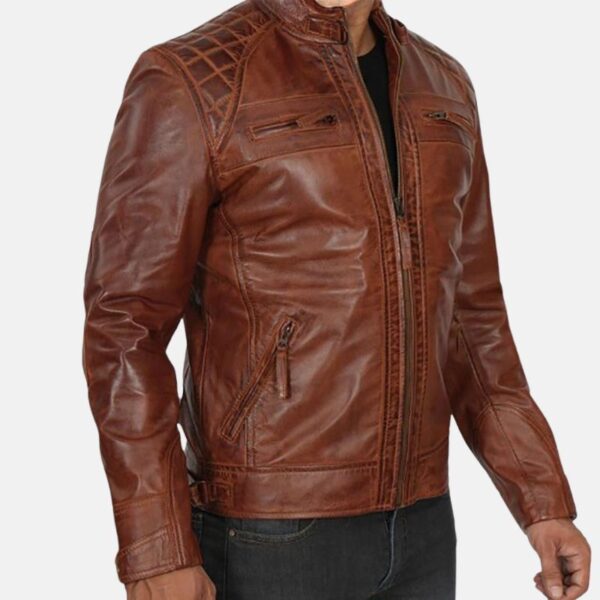Brown Biker Mens Vintage Leather Jacket