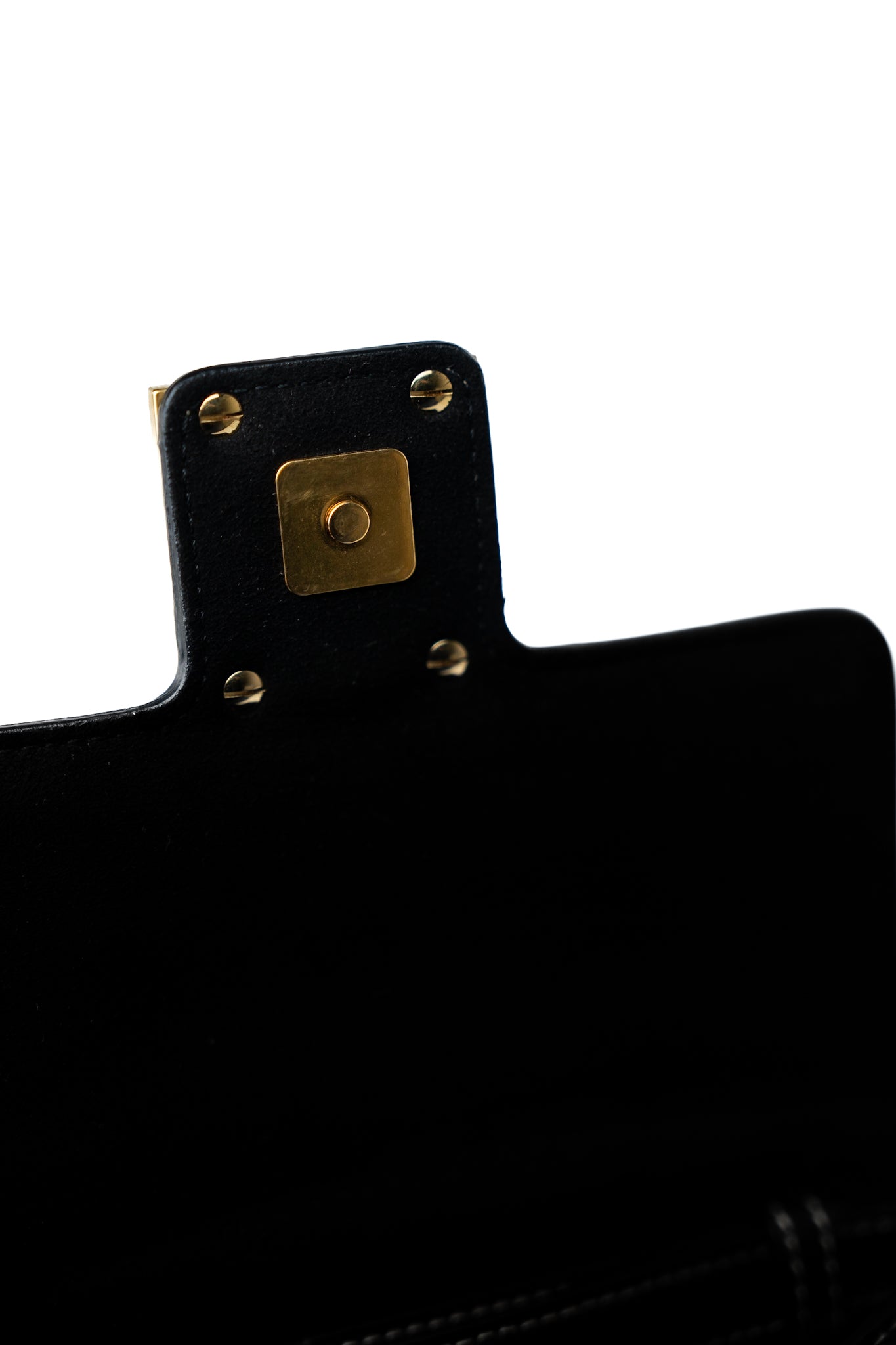 Fendi Fab Black Shoulder Bag Gold Hardware