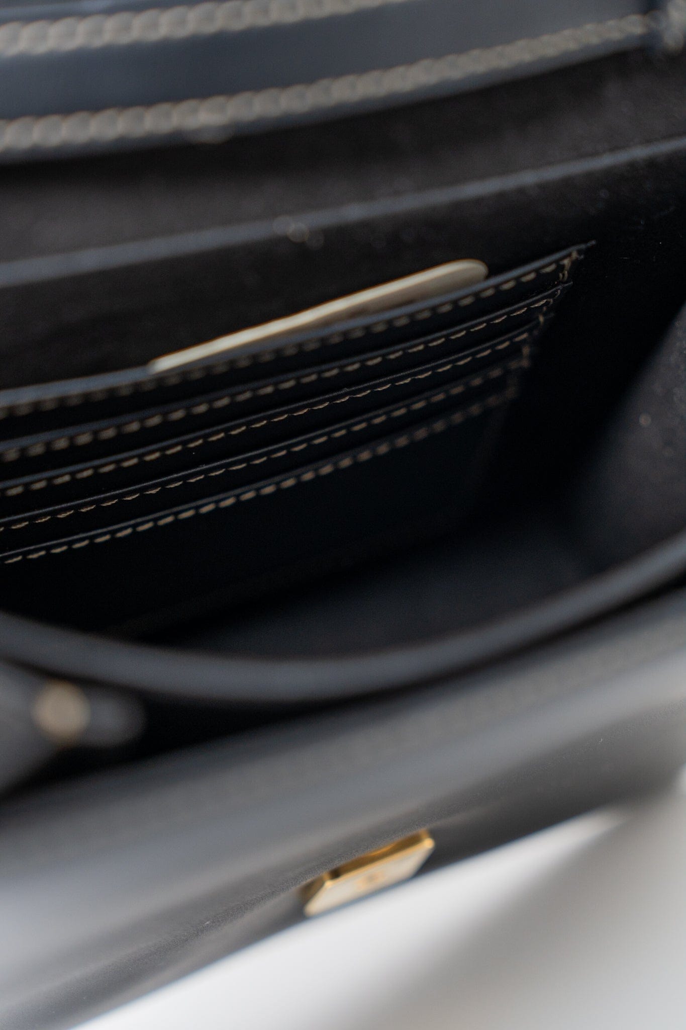 Fendi Fab Black Shoulder Bag Gold Hardware