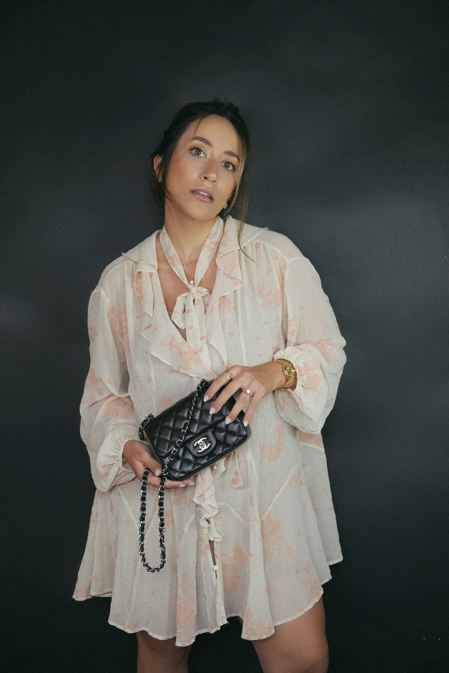 Black Caviar Quilted Mini Square Flap SHW