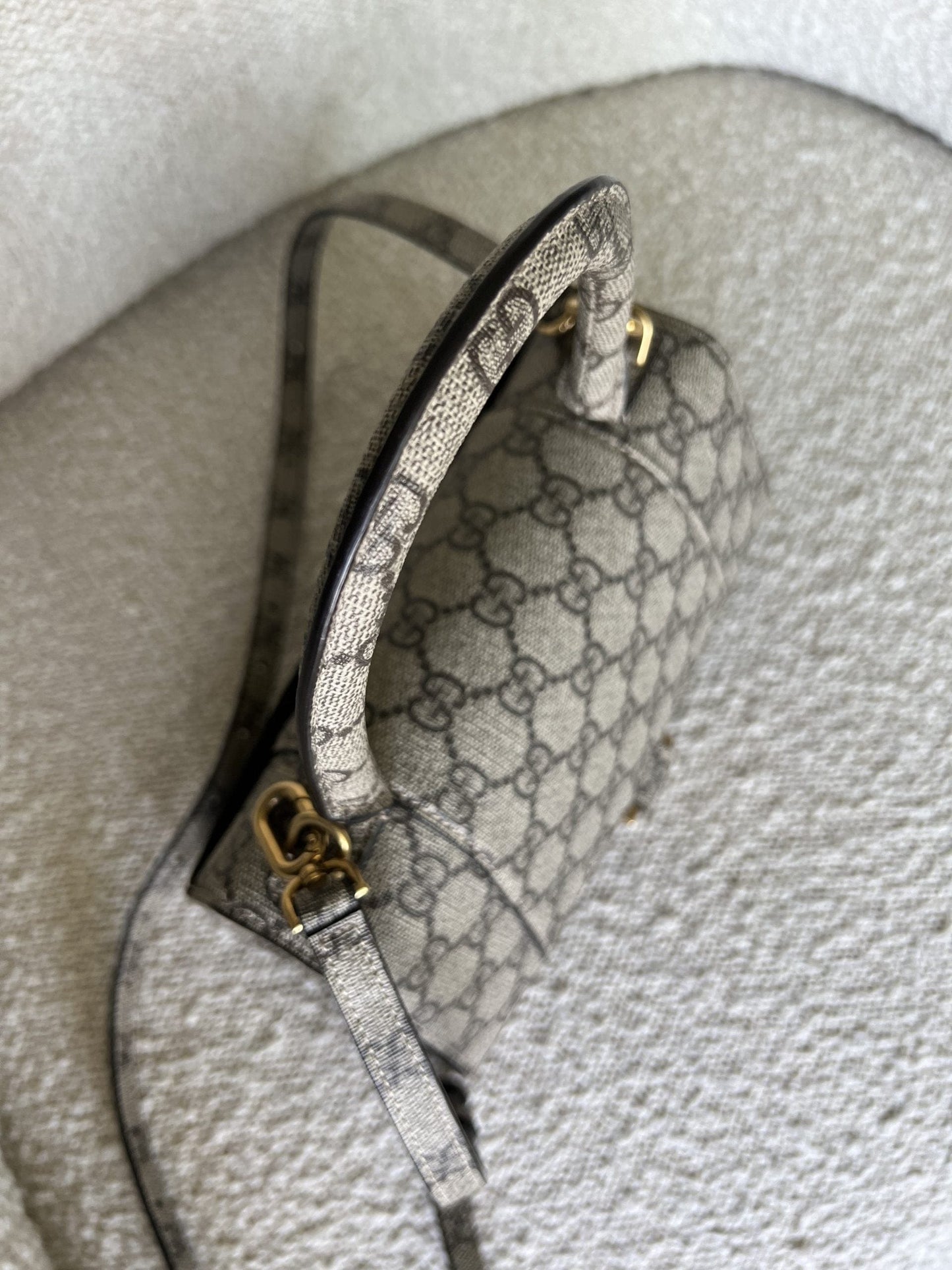Gucci x Balenciaga The Hacker Project Small Hourglass Top Handle Bag Beige /Ebony