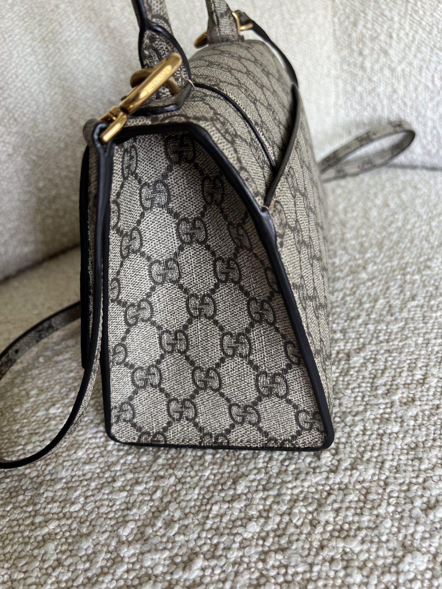 Gucci x Balenciaga The Hacker Project Small Hourglass Top Handle Bag Beige /Ebony