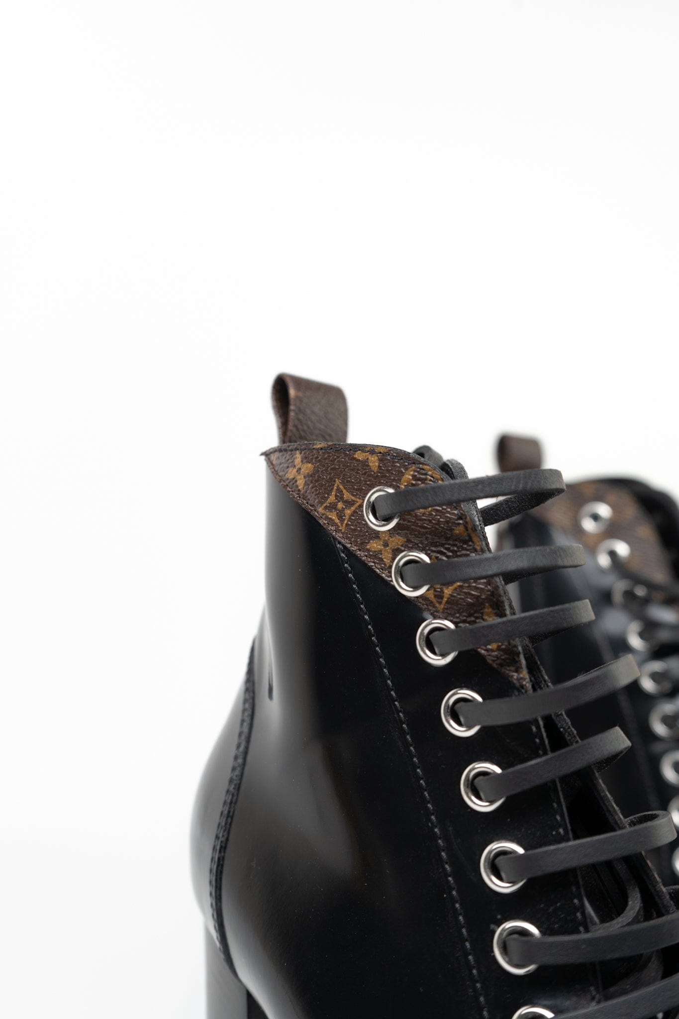 Louis Vuitton Patent Calfskin Monogram Star Trail Ankle Boots Black