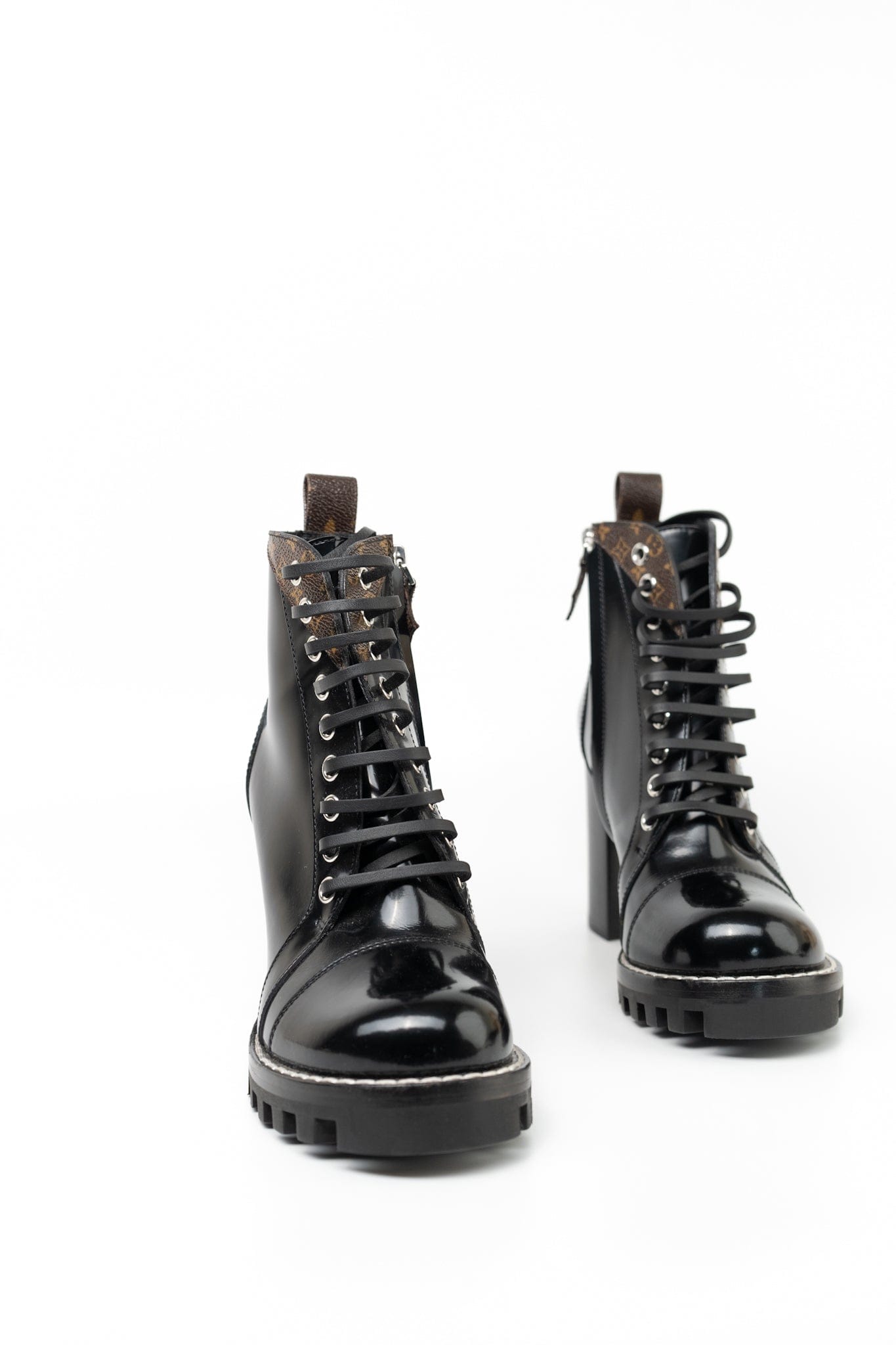 Louis Vuitton Patent Calfskin Monogram Star Trail Ankle Boots Black