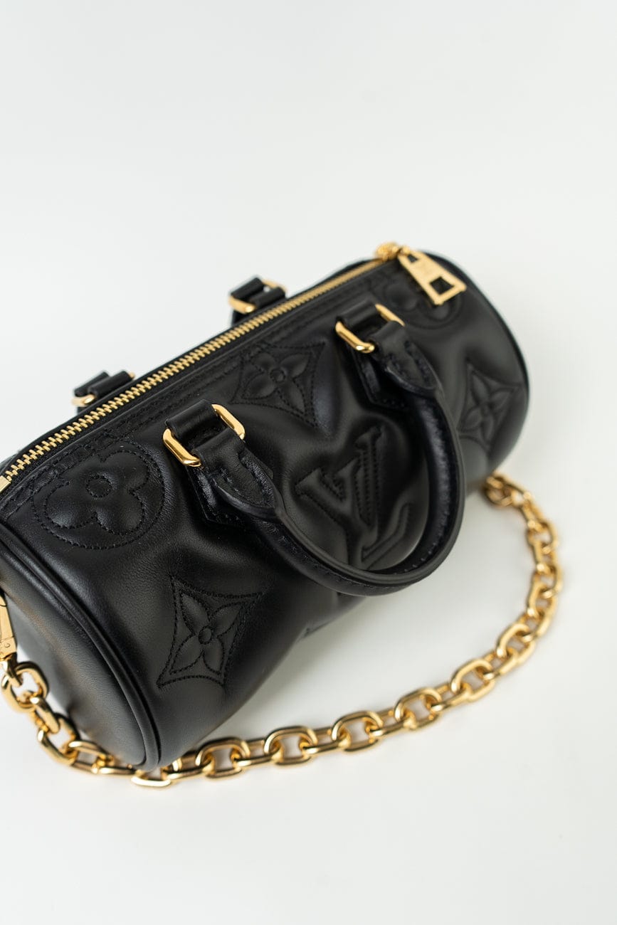 Louis Vuitton Black Monogram Calfskin Leather Papillon BB Bag