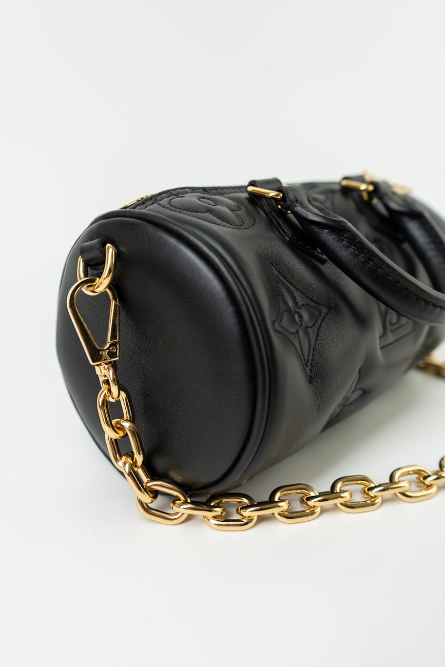 Louis Vuitton Black Monogram Calfskin Leather Papillon BB Bag