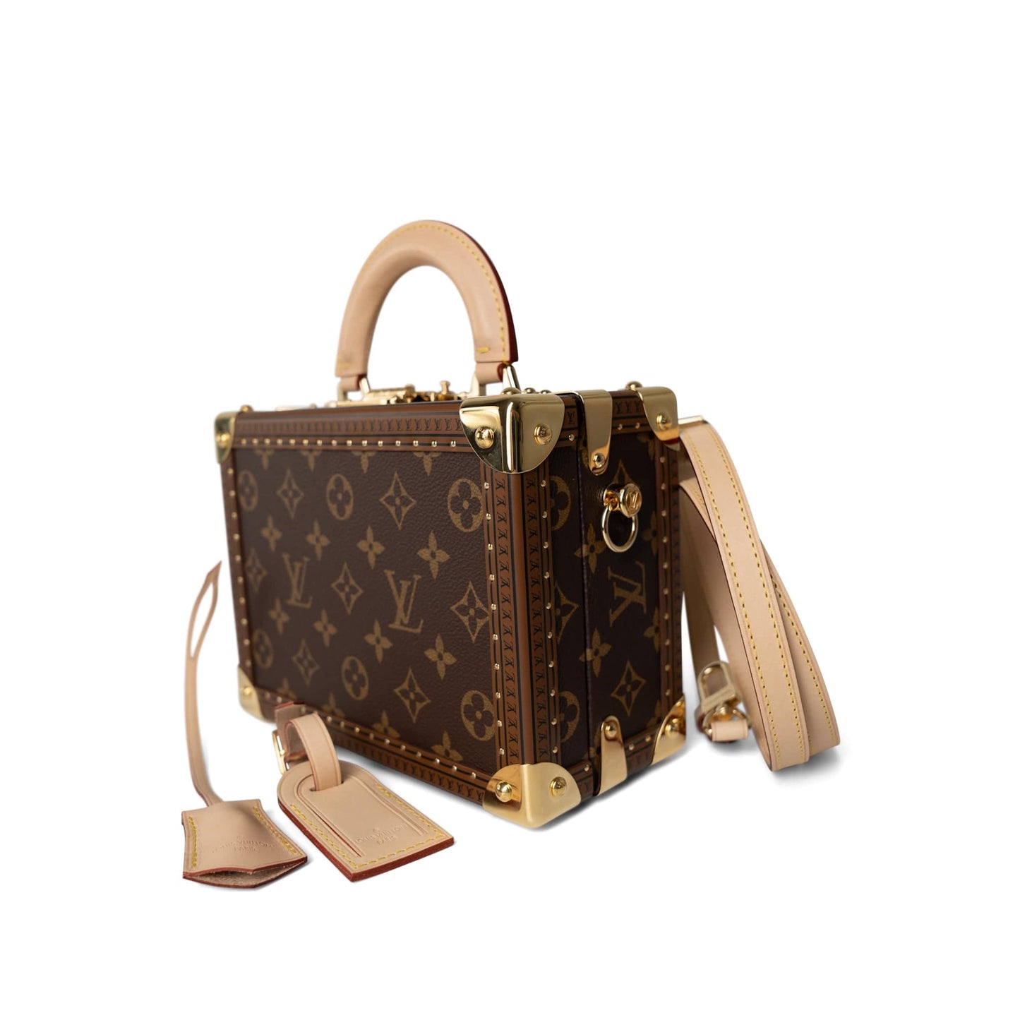 Louis Vuitton Monogram Coated Canvas Petite Valise Top Handle Trunk Bag