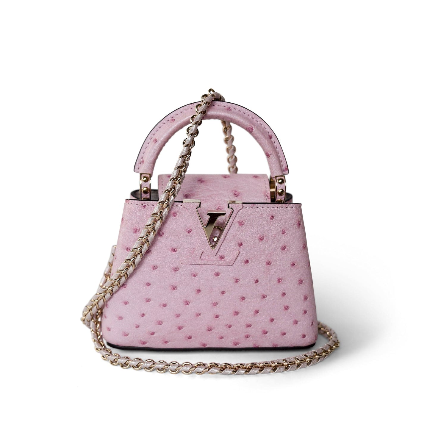 Louis Vuitton Capucines Nano Exotic Ostrich Pink