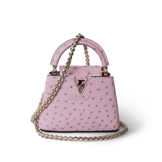 Louis Vuitton Capucines Nano Exotic Ostrich Pink