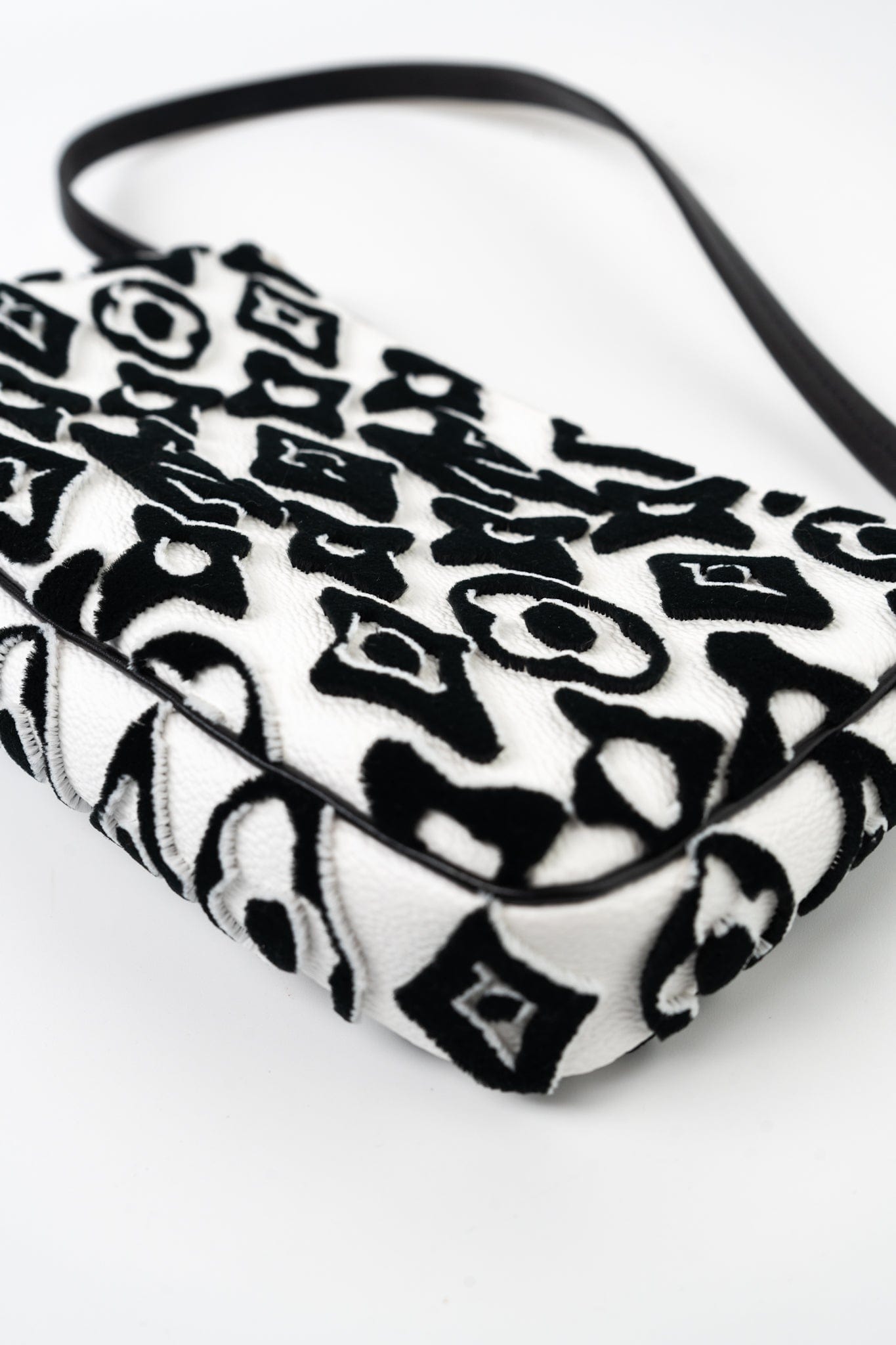 Tufted Monogram X UF Pochette Accessories Black White