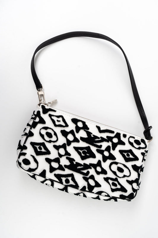 Tufted Monogram X UF Pochette Accessories Black White